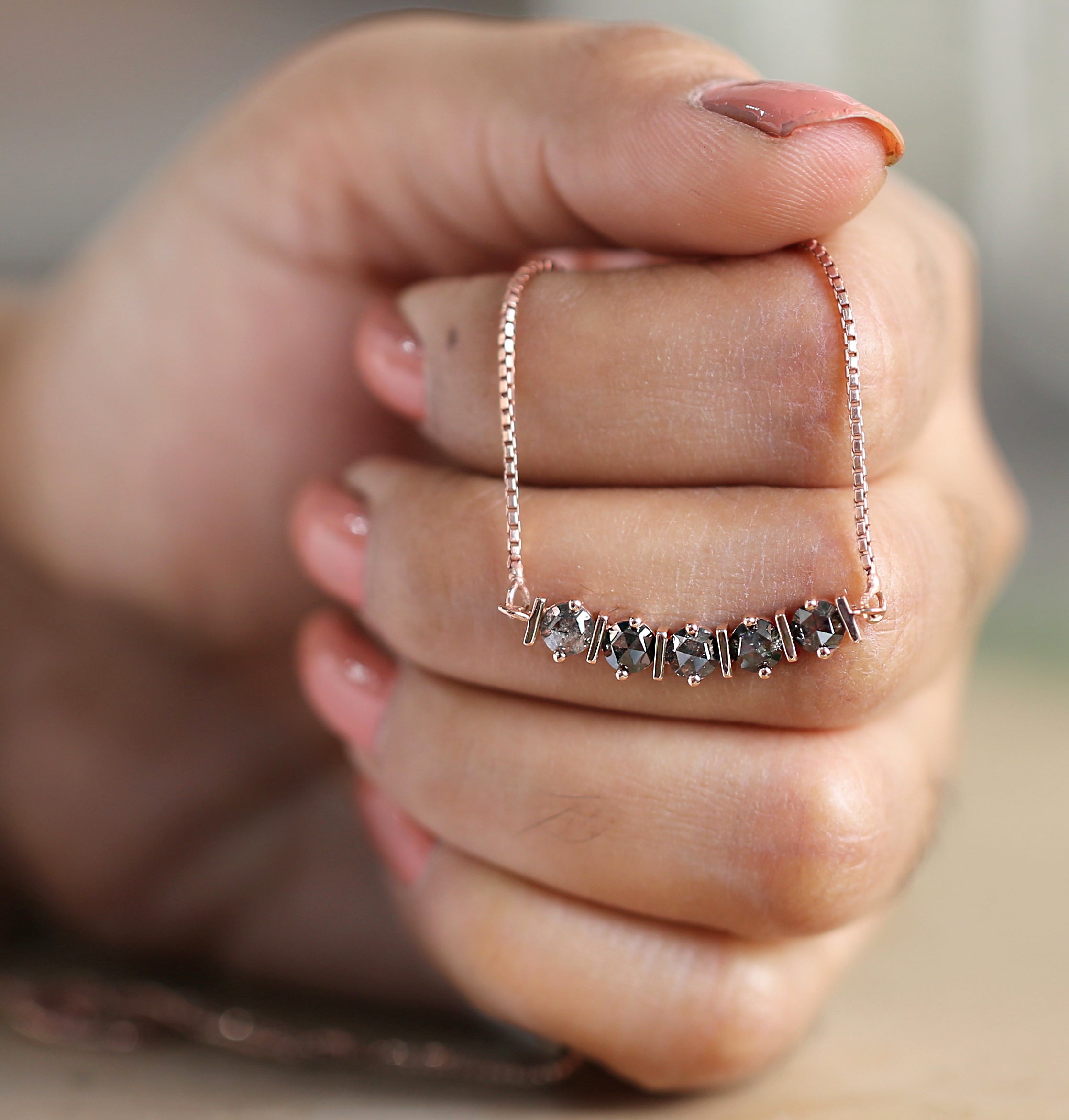 Round Rose Cut Salt And Pepper Diamond Pendant, Unique Diamond Pendant, Dangling Diamond Pendant, No Chain Including Only Pendant KDL7491