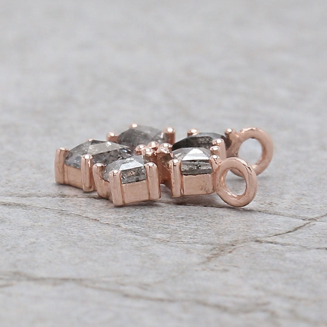 Kite Salt And Pepper Diamond Pendant Engagement Wedding Gift Pendant 14K Solid Rose White Yellow Gold Pendant 0.77 CT KDN1331