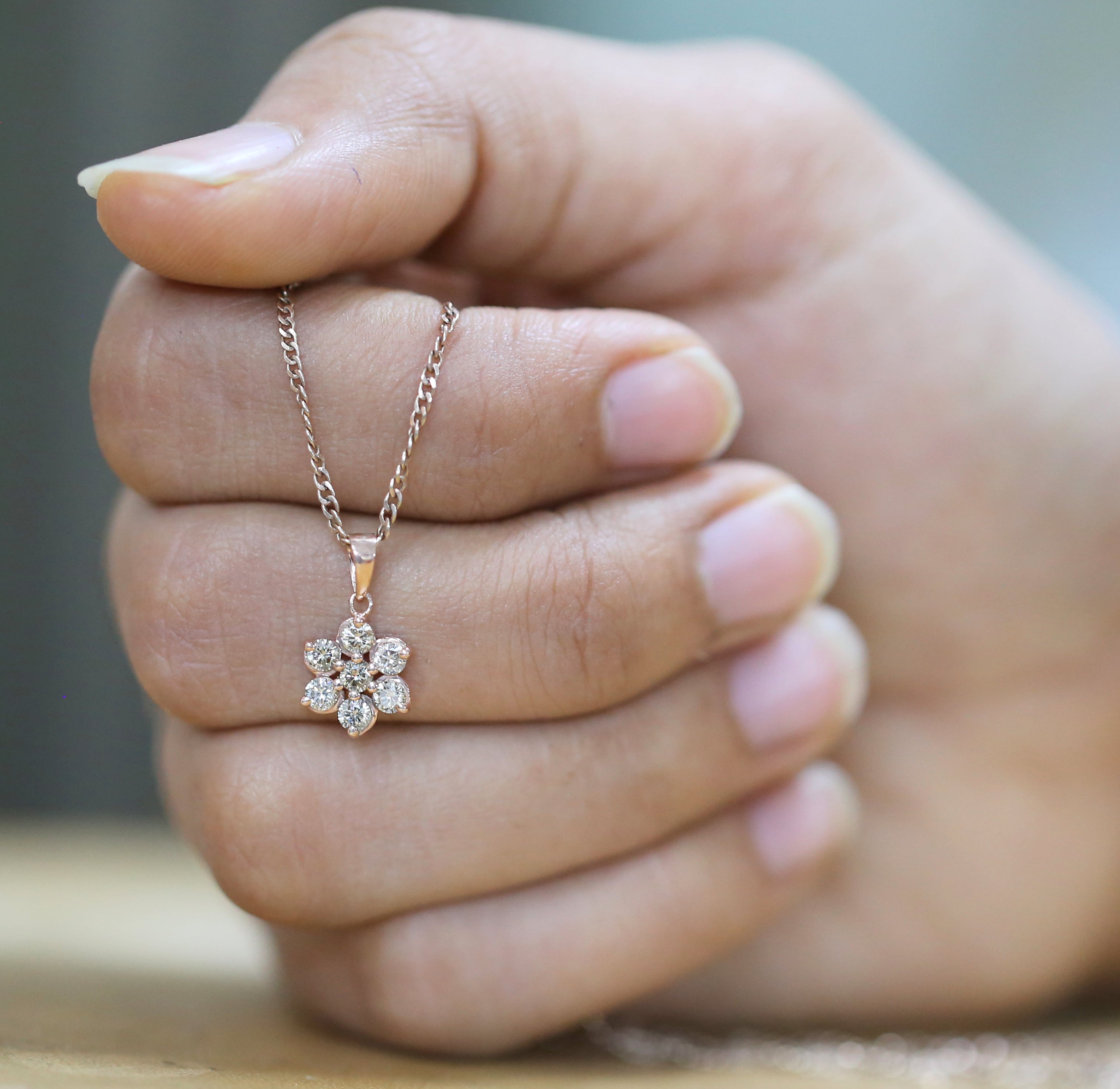 Round Brilliant Cut Brown Color Diamond Pendant Engagement Wedding Gift Pendant 14K Solid Rose White Yellow Gold Pendant 0.40 CT KDK1461