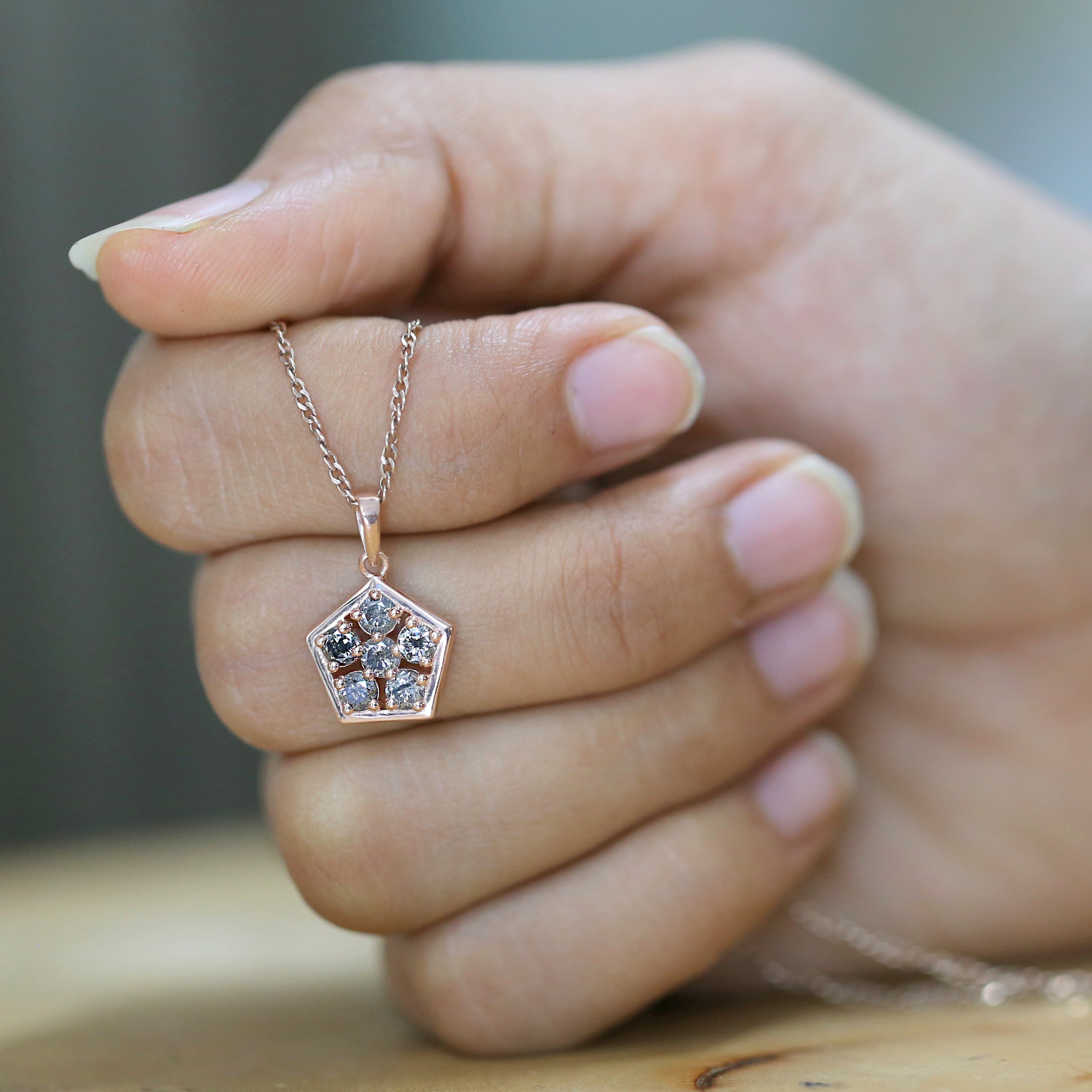 Round Brilliant Cut Salt And Pepper Diamond Pendant, Unique Diamond Pendant, Round Diamond Pendant, No Chain Including Only Pendant KDL1396