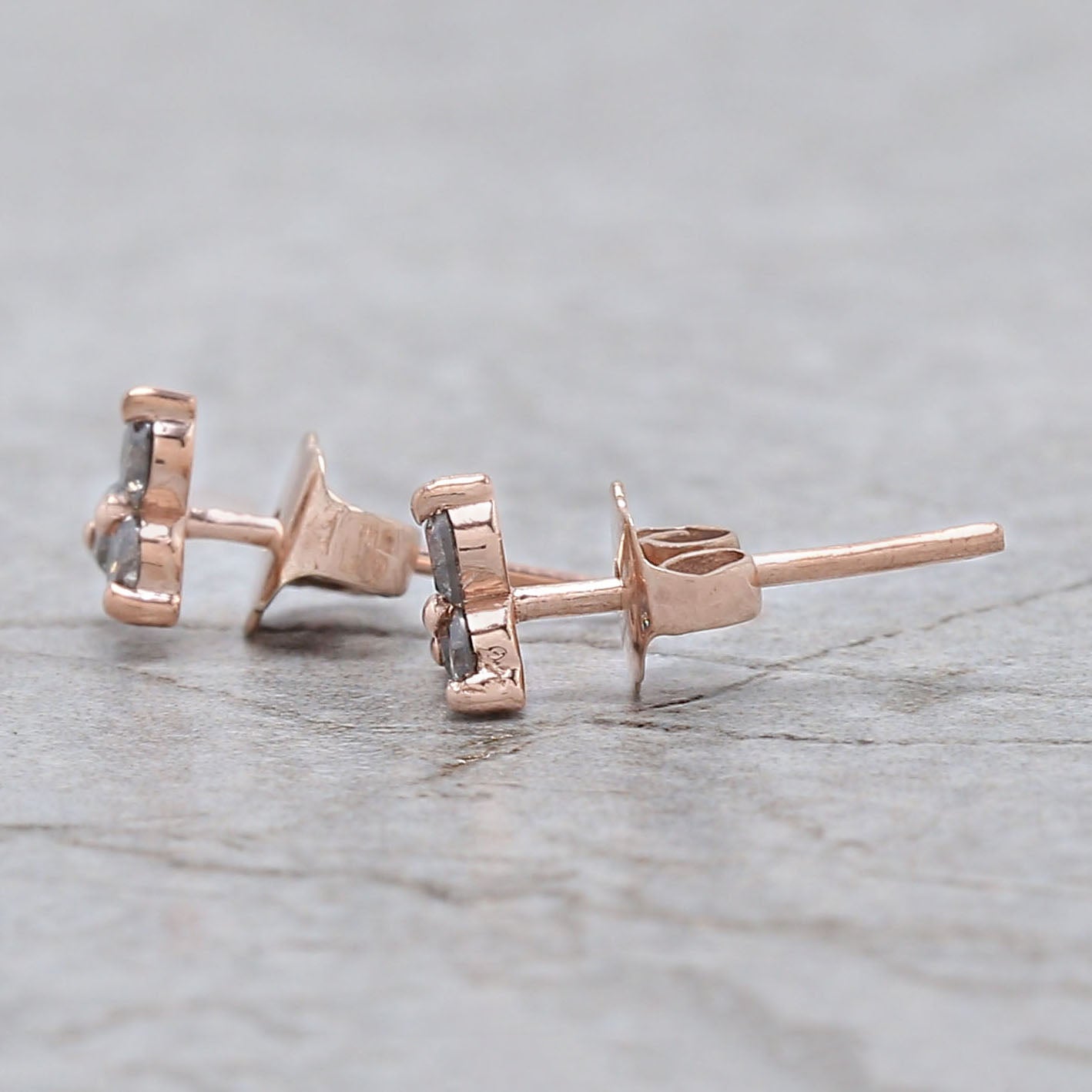 Round Salt And Pepper Diamond Earring Engagement Wedding Gift Earring 14K Solid Rose White Yellow Gold Earring 0.28 CT KD1025