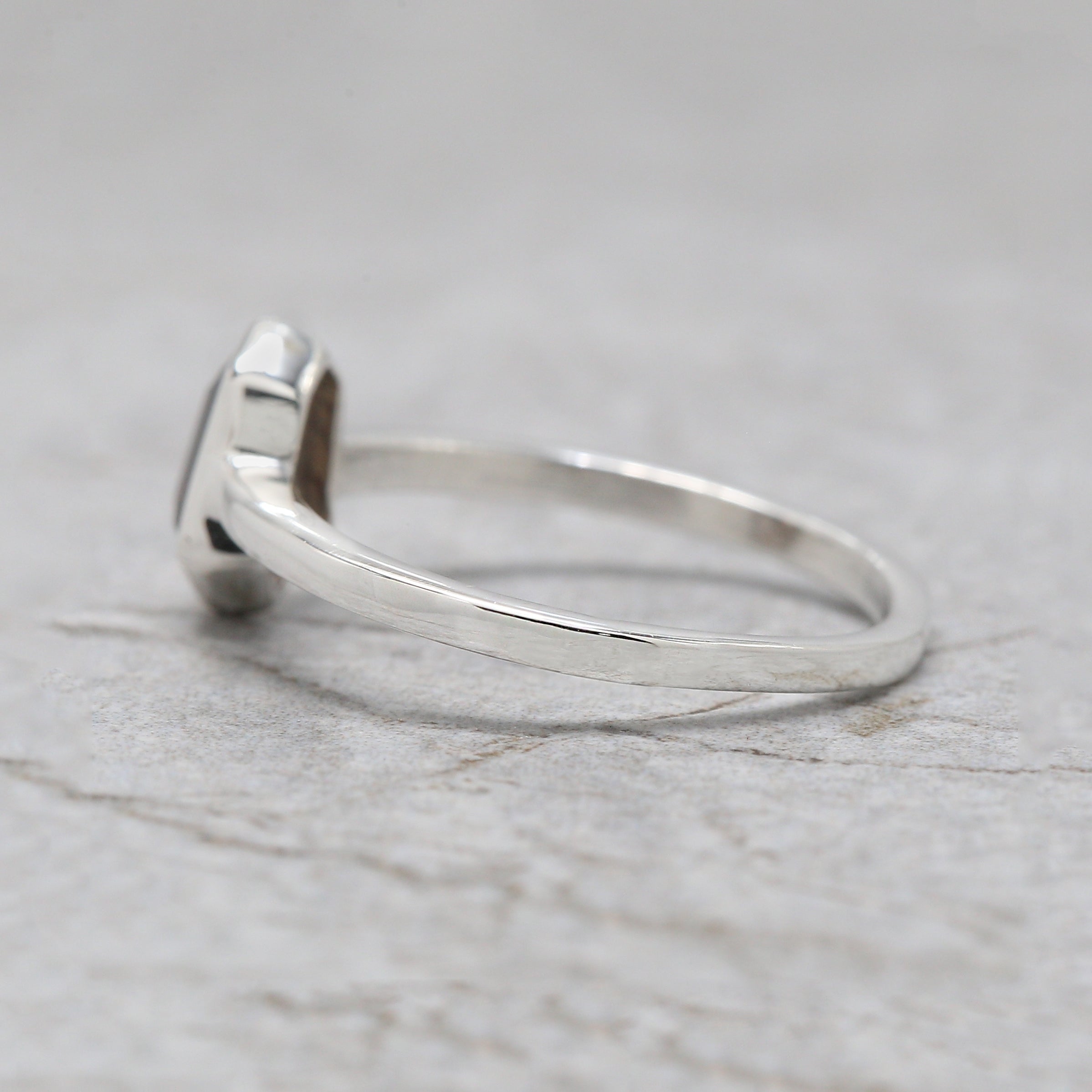 Shield Brown Color Diamond Ring 0.61 Ct 7.50 MM Shield Cut Diamond Ring 14K Solid White Gold Silver Engagement Ring Gift For Her QL1755