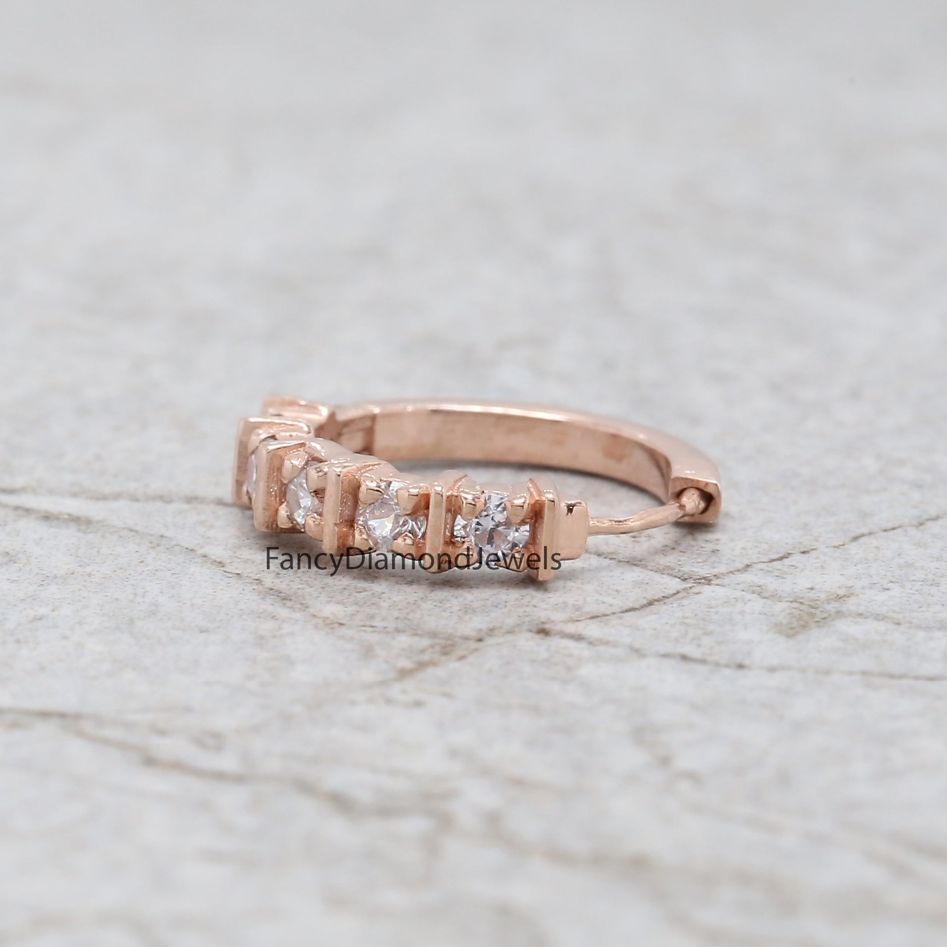 Natural White Round Diamond Nose Rings Engagement Wedding Gift Nose Ring 14K Solid Rose White Yellow Gold Nose Ring 0.16 CT KD964