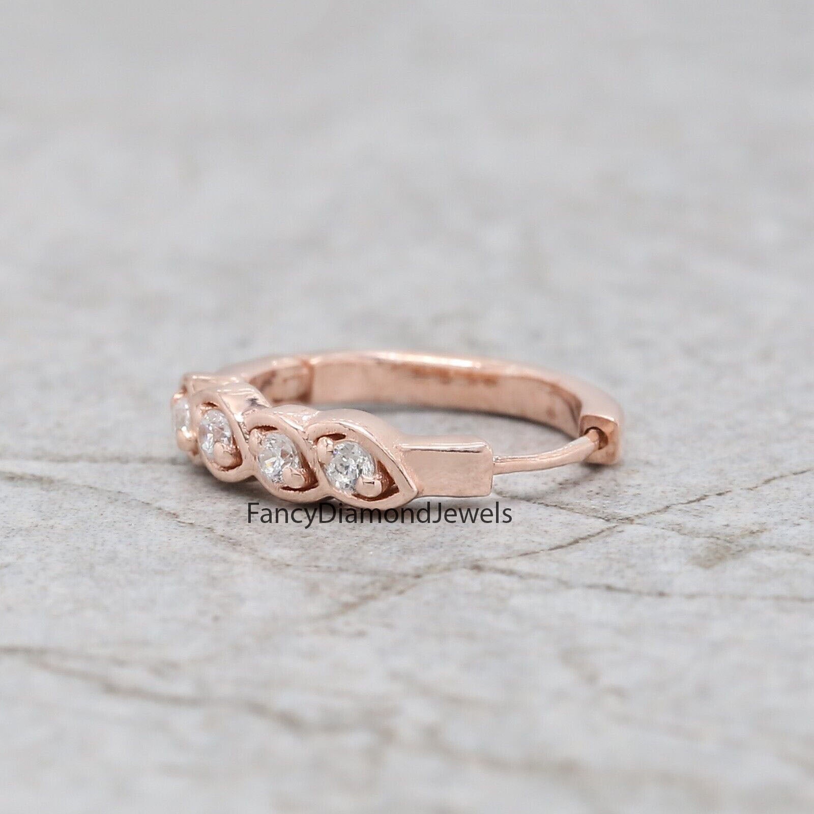 Natural White Round Diamond Nose Rings Engagement Wedding Gift Nose Ring 14K Solid Rose White Yellow Gold Nose Ring 0.06 CT KD967