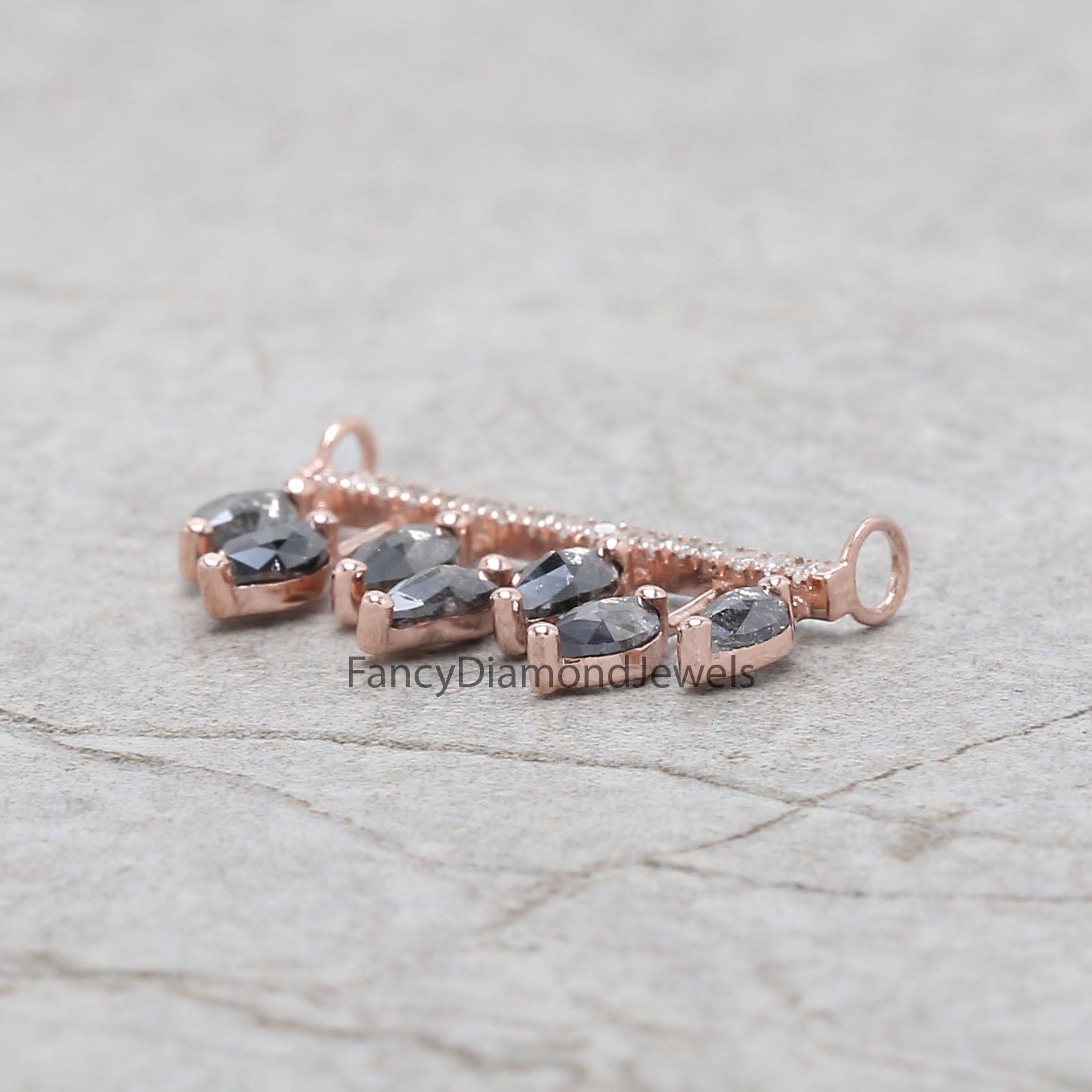 Marquise Salt And Pepper Diamond Pendant, Unique Diamond Pendant, Salt And Pepper Diamond Pendant, No Chain Including Only Pendant KDL2669