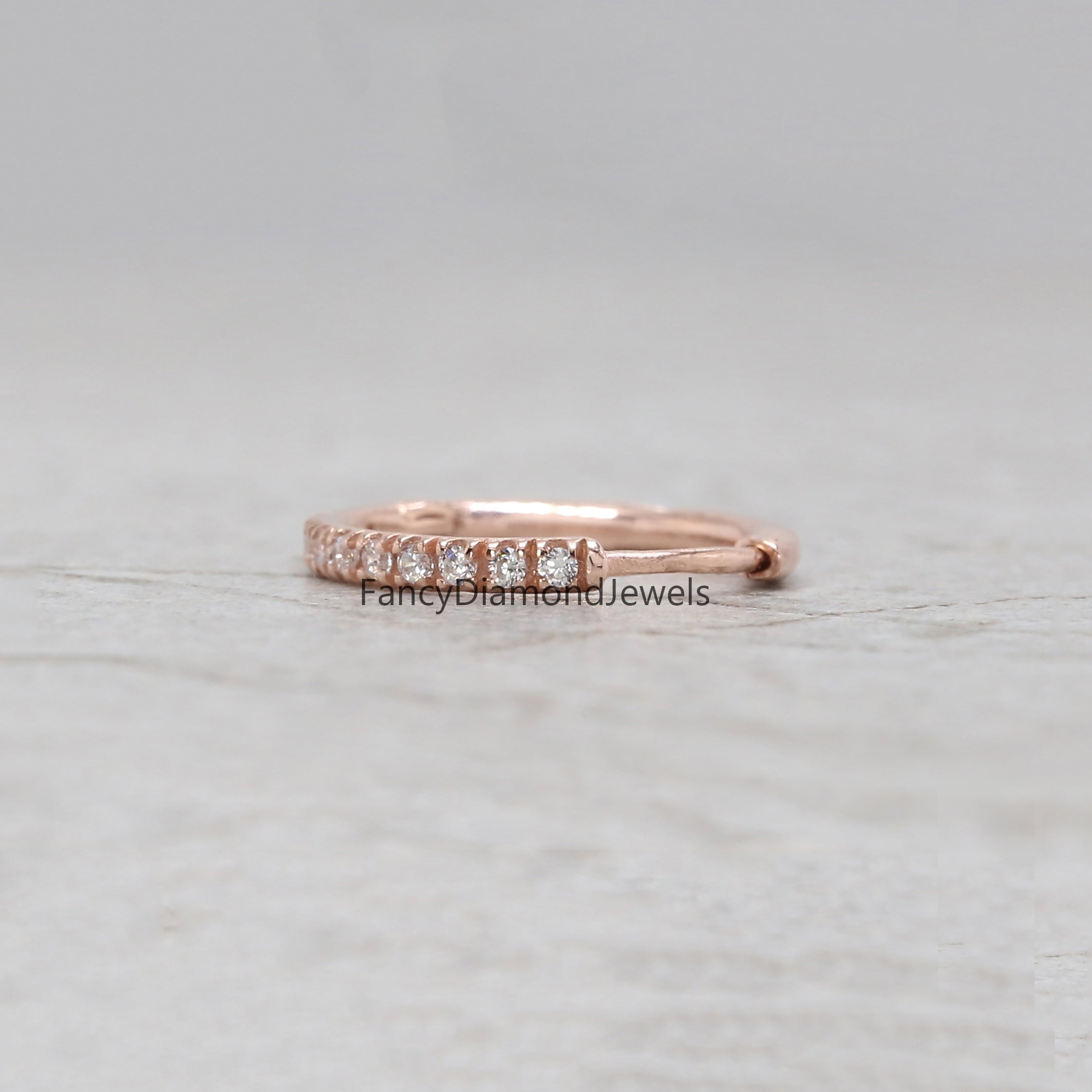 Natural White Round Diamond Nose Rings Engagement Wedding Gift Nose Ring 14K Solid Rose White Yellow Gold Nose Ring 0.08 CT KD971