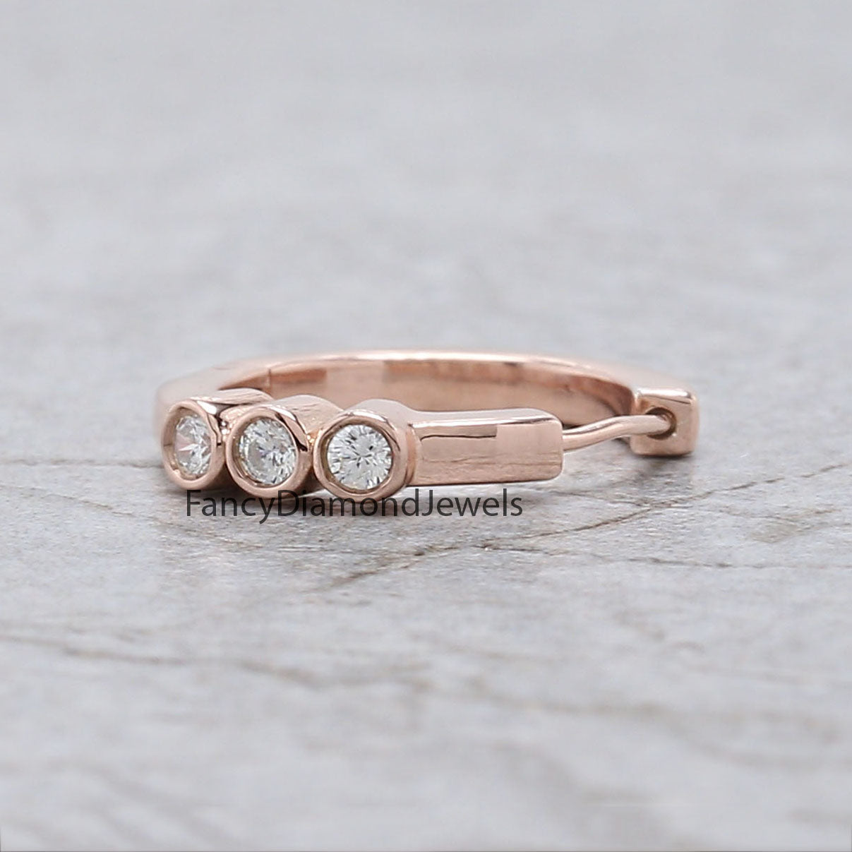 Natural White Round Diamond Nose Rings Engagement Wedding Gift Nose Ring 14K Solid Rose White Yellow Gold Nose Ring 0.05 CT KD974