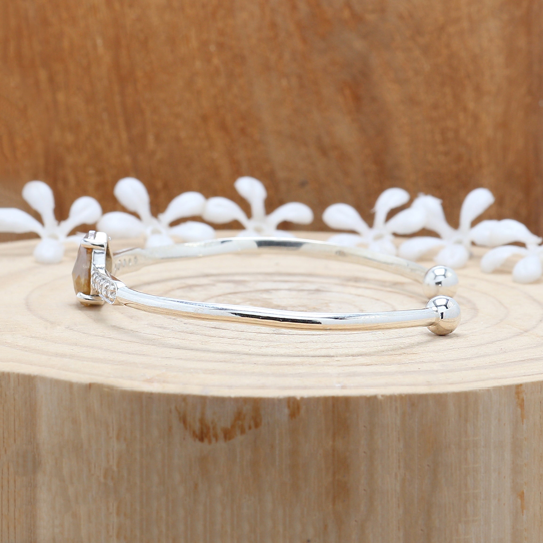 2.24 CT Bracelet, Cuff Bracelet, Pear Diamond Bracelet, Round Diamond Bracelet, Pear Bracelet, Anniversary Gift, Gift For Her, KDL9779