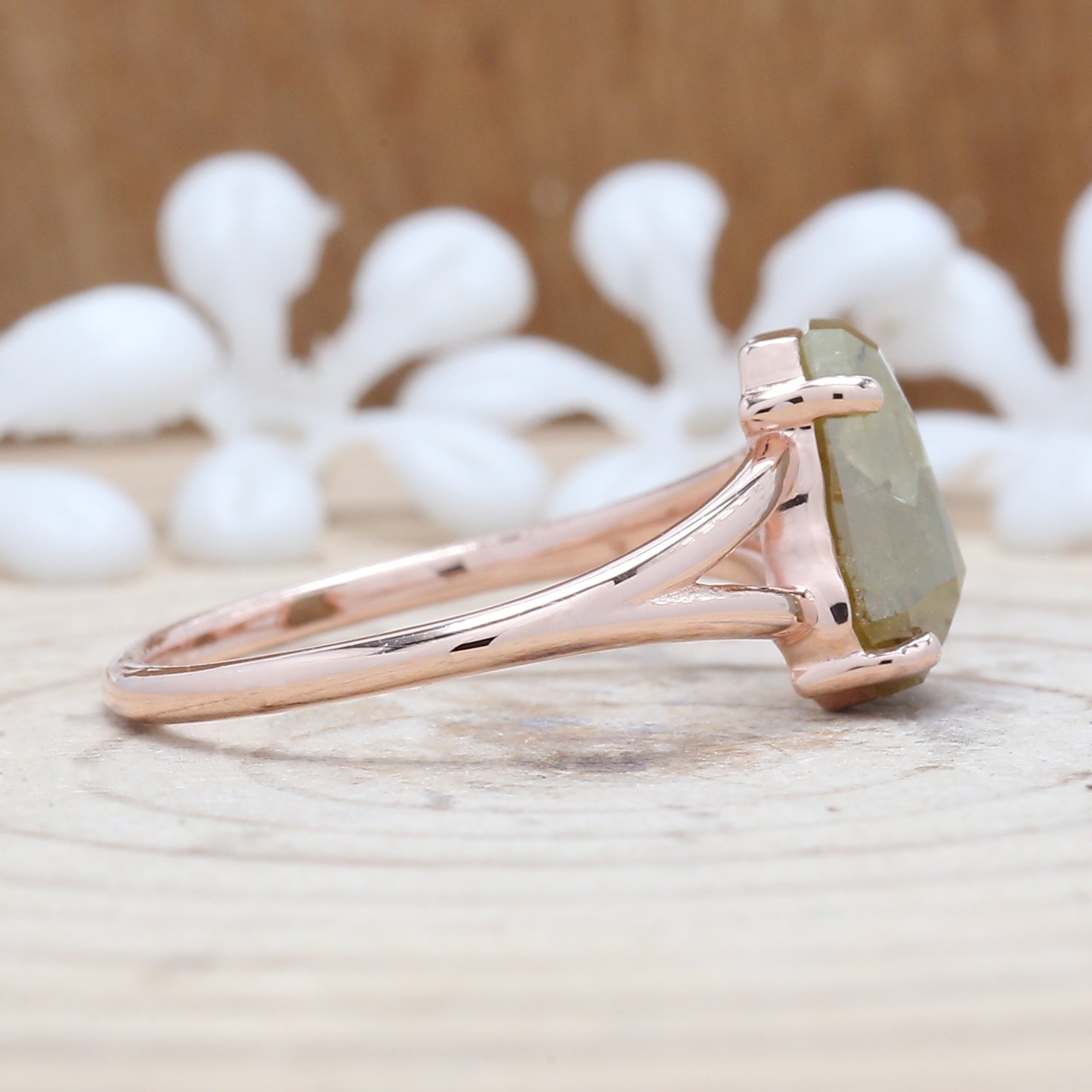 Coffin Cut Yellow Color Diamond Ring 1.95 Ct 9.50 MM Coffin Cut Diamond Ring 14K Solid Rose Gold Silver Engagement Ring Gift For Her QL9830