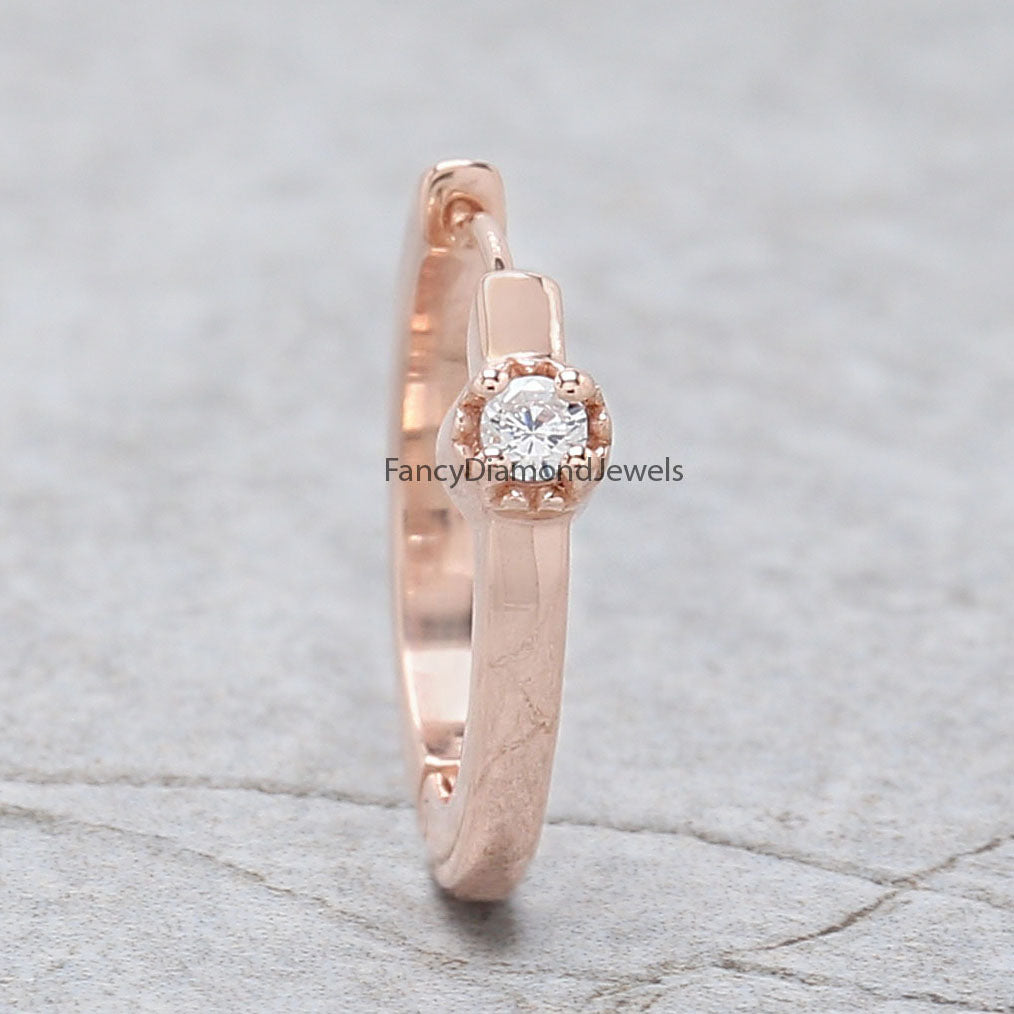 Natural White Round Diamond Nose Rings Engagement Wedding Gift Nose Ring 14K Solid Rose White Yellow Gold Nose Ring 0.03 CT KD1034