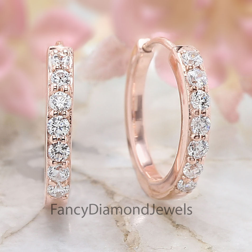 Round White Color Diamond Earring Engagement Wedding Gift Earring 14K Solid Rose White Yellow Gold Earring 0.25 CT KD985