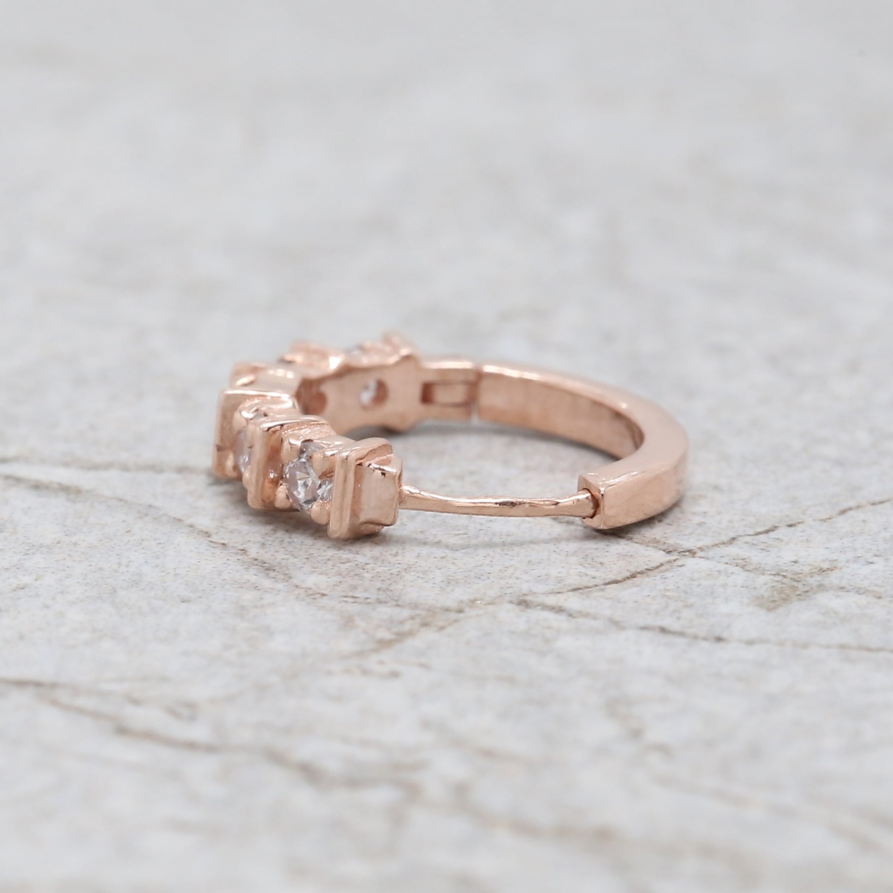 Natural White Round Diamond Nose Rings Engagement Wedding Gift Nose Ring 14K Solid Rose White Yellow Gold Nose Ring 0.16 CT KD964