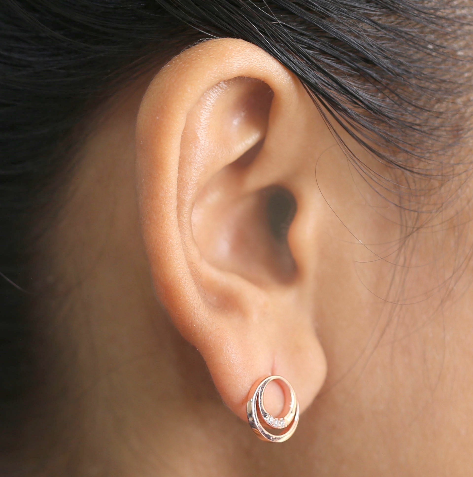 Round White Color Diamond Earring Engagement Wedding Gift Earring 14K Solid Rose White Yellow Gold Earring 0.04 CT KD982