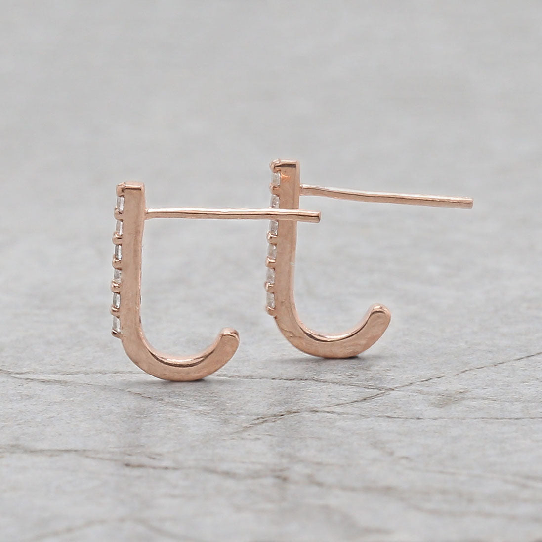 Round White Color Diamond Earring Engagement Wedding Gift Earring 14K Solid Rose White Yellow Gold Earring 0.08 CT KD1032