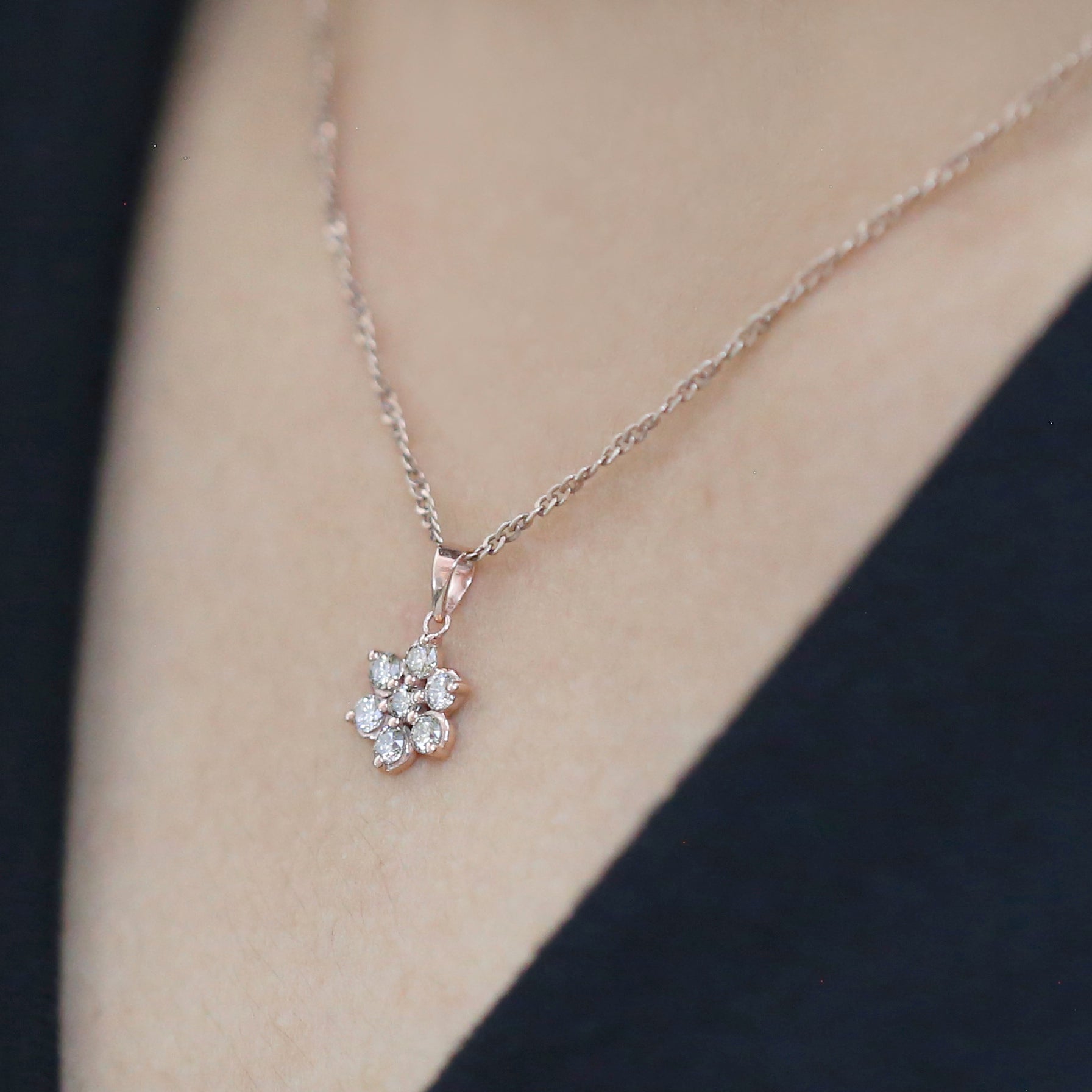 Round Brilliant Cut Brown Color Diamond Pendant Engagement Wedding Gift Pendant 14K Solid Rose White Yellow Gold Pendant 0.40 CT KDK1461