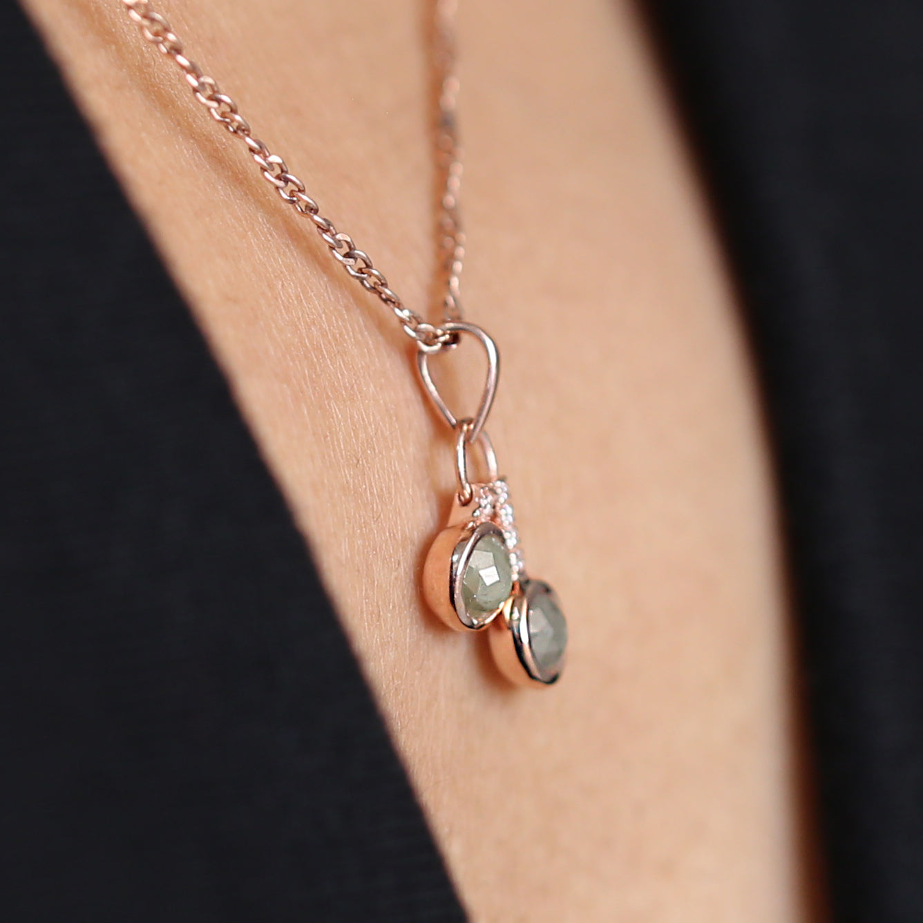 Round Rose Cut Diamond Pendant, Unique Diamond Pendant, Grey Diamond Pendant, Grey Round Pendant, No Chain Including Only Pendant KDL6383