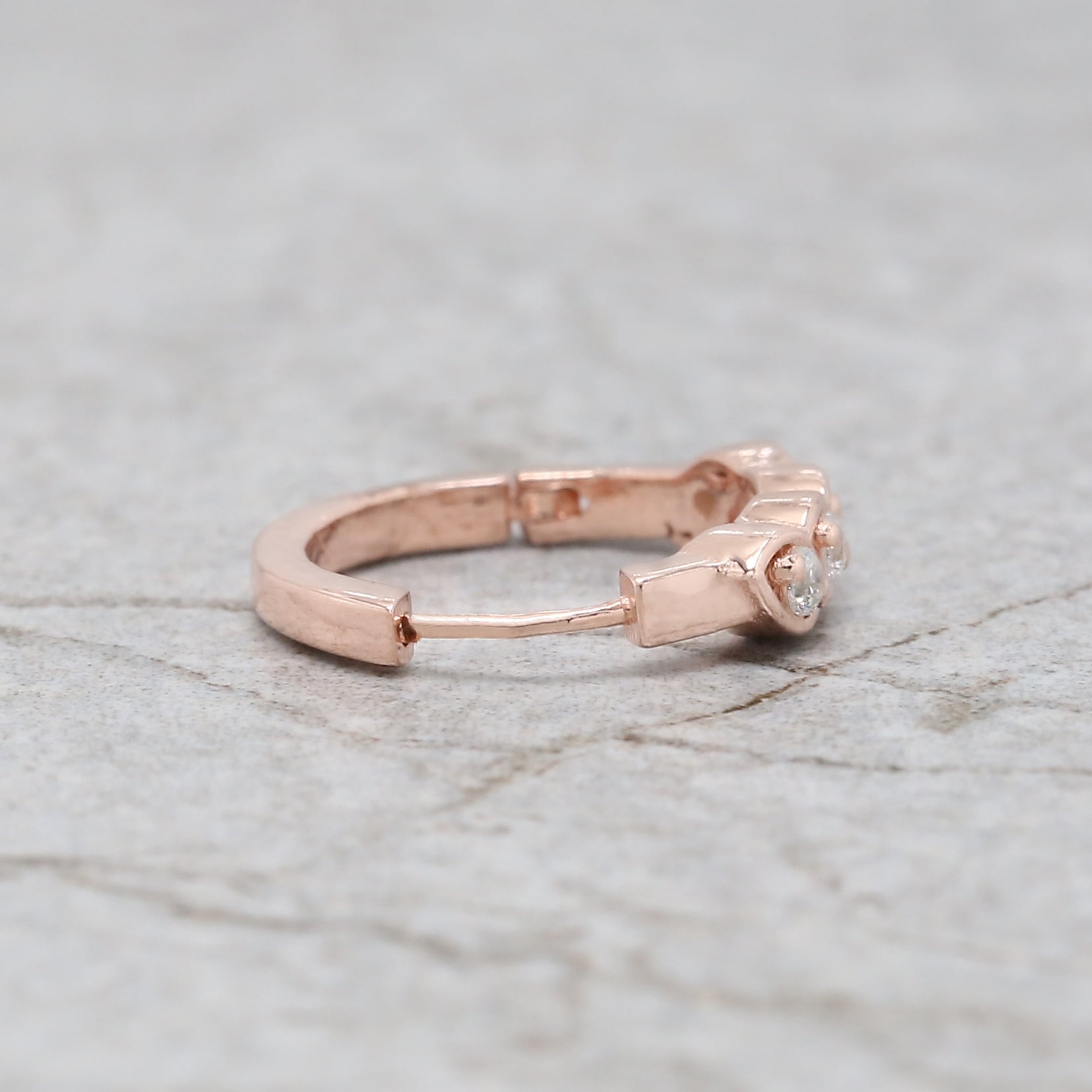 Natural White Round Diamond Nose Rings Engagement Wedding Gift Nose Ring 14K Solid Rose White Yellow Gold Nose Ring 0.06 CT KD967