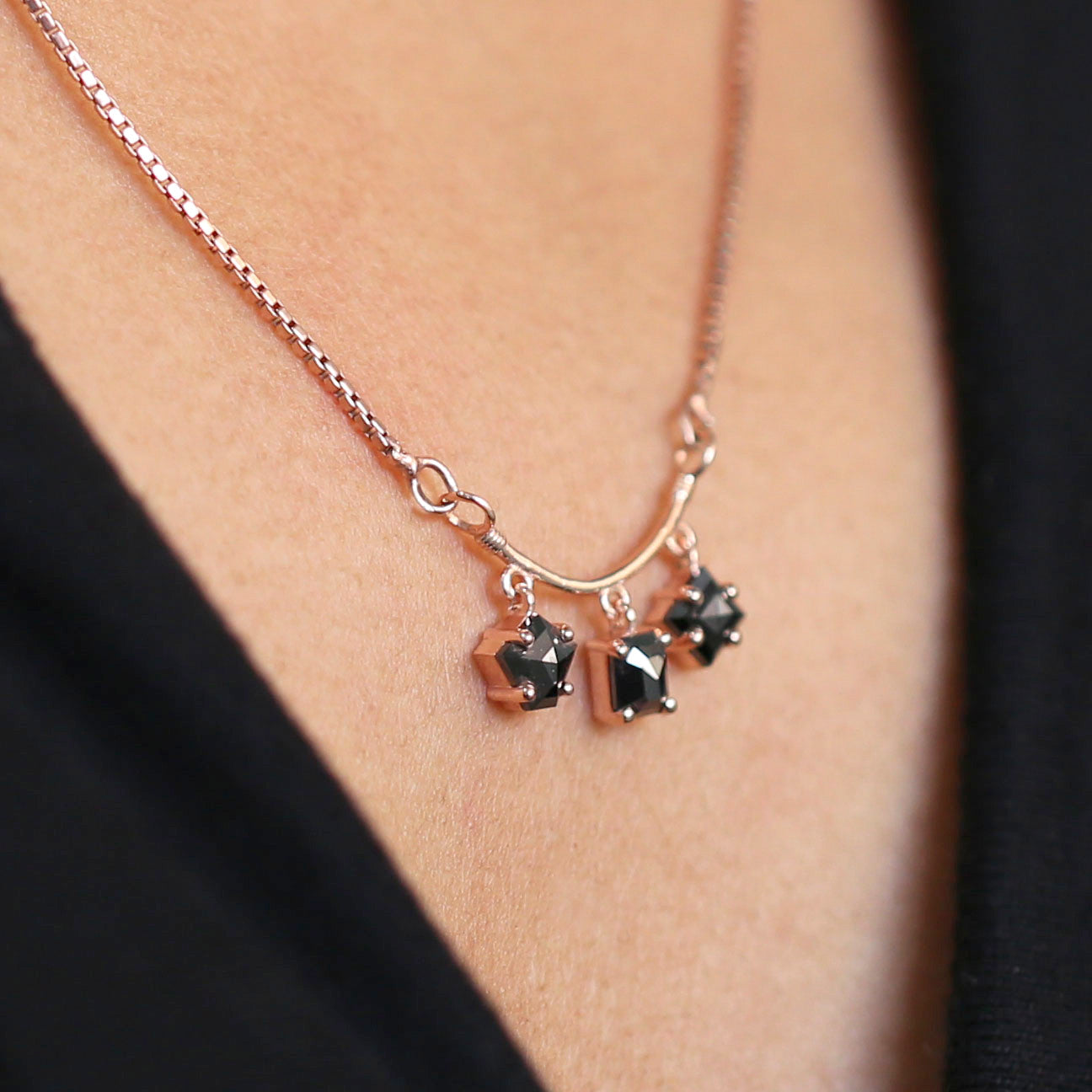 Mix Shape Black Color Diamond Pendant Engagement Wedding Gift Pendant 14K Solid Rose White Yellow Gold Pendant 1.01 CT KDN621