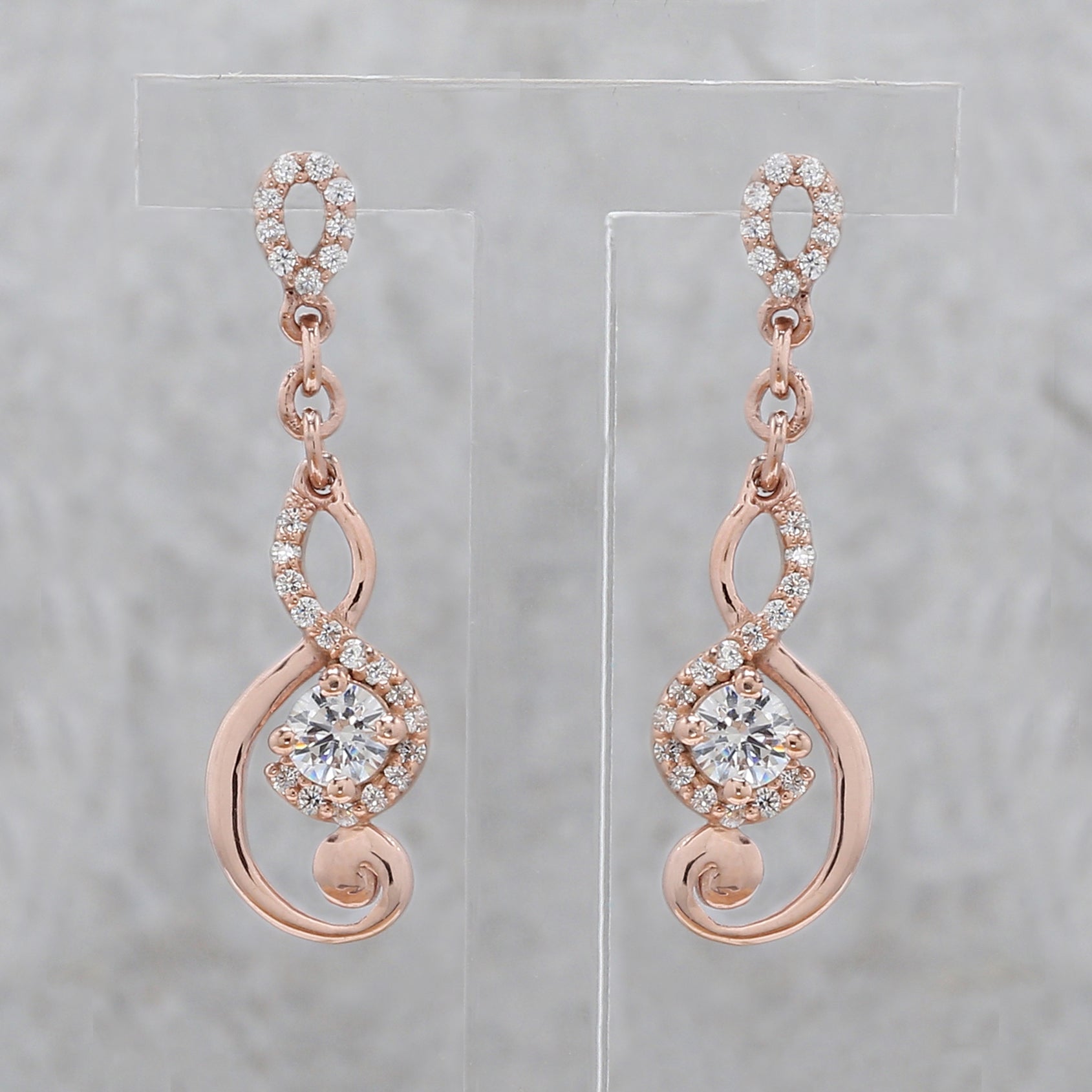 Round White Color Diamond Earring Engagement Wedding Gift Earring 14K Solid Rose White Yellow Gold Earring 0.58 CT KD1006