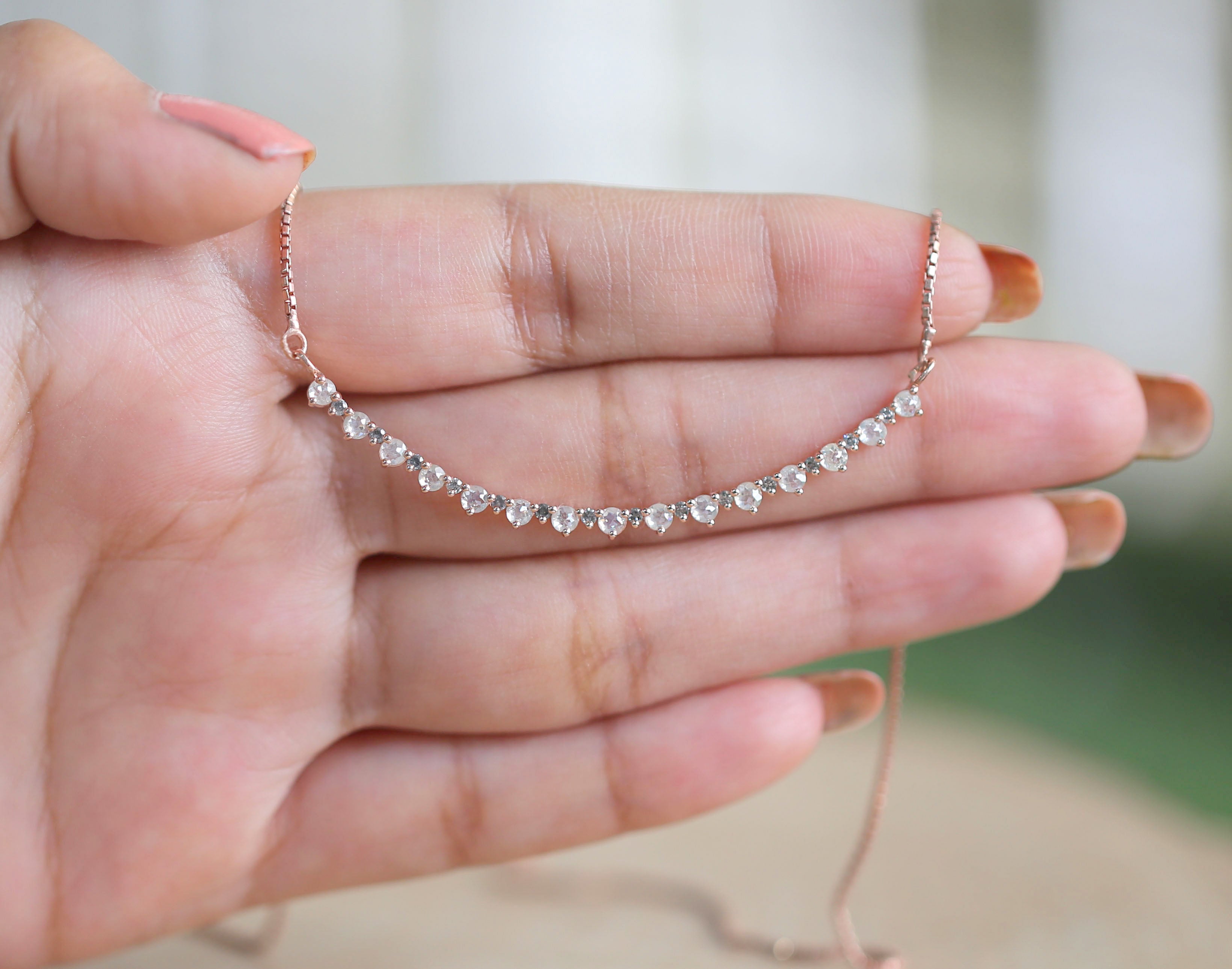 Round Rose Cut Salt And Pepper Diamond Pendant, Unique Diamond Pendant, Dangling Diamond Pendant, No Chain Including Only Pendant KD1092