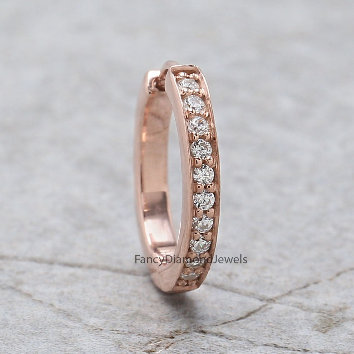 Natural Round White Diamond Nose Rings Engagement Wedding Gift Nose Ring 14K Solid Rose White Yellow Gold Nose Ring 0.07 CT KD1012