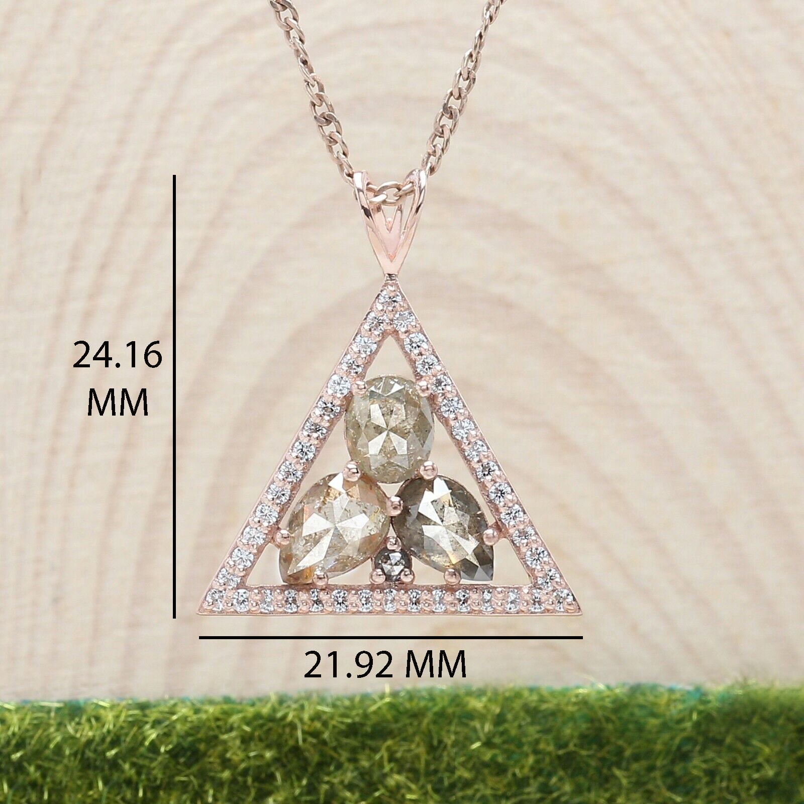 Salt And Pepper Mix Shape Diamond Pendant 14K Solid Rose White Yellow Gold Pendant Engagement Wedding Gift Pendant 1.80 CT KDL656
