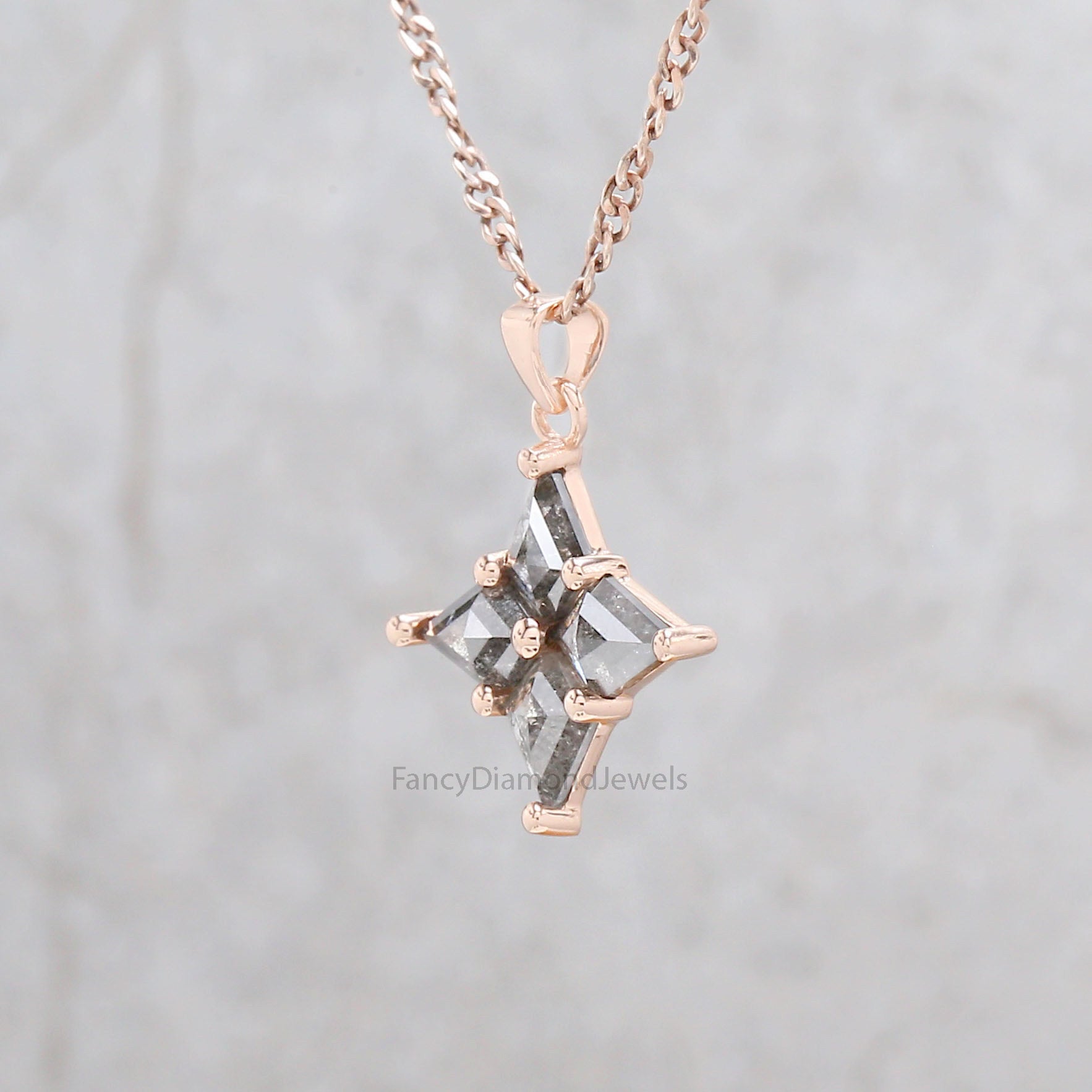 Kite Salt And Pepper Diamond Pendant, Kite Unique Diamond Pendant, Kite Dangling Diamond Pendant, No Chain Including Only Pendant, KD1094