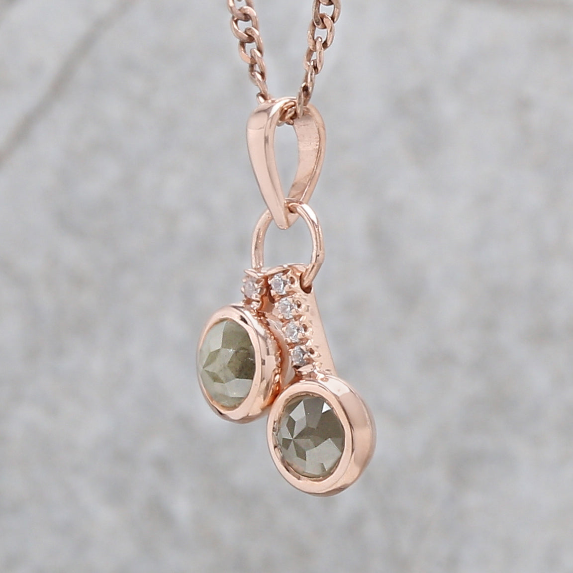 Round Rose Cut Diamond Pendant, Unique Diamond Pendant, Grey Diamond Pendant, Grey Round Pendant, No Chain Including Only Pendant KDL6383