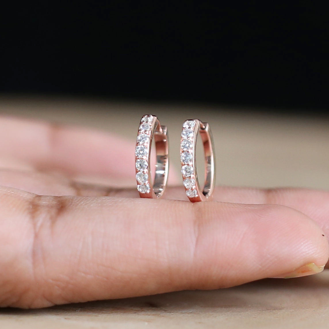 Round White Color Diamond Earring Engagement Wedding Gift Earring 14K Solid Rose White Yellow Gold Earring 0.25 CT KD985