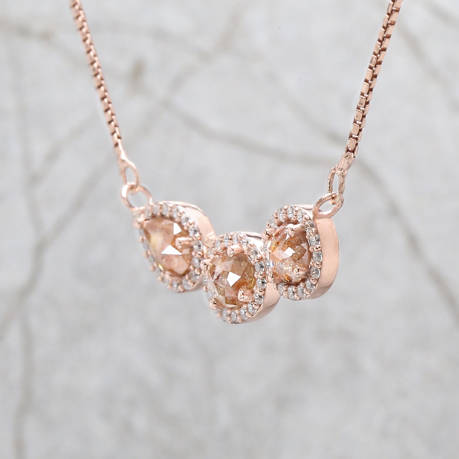 Mix Shape Brown Color Diamond Pendant Engagement Wedding Gift Pendant 14K Solid Rose White Yellow Gold Pendant 1.96 CT KDN1998