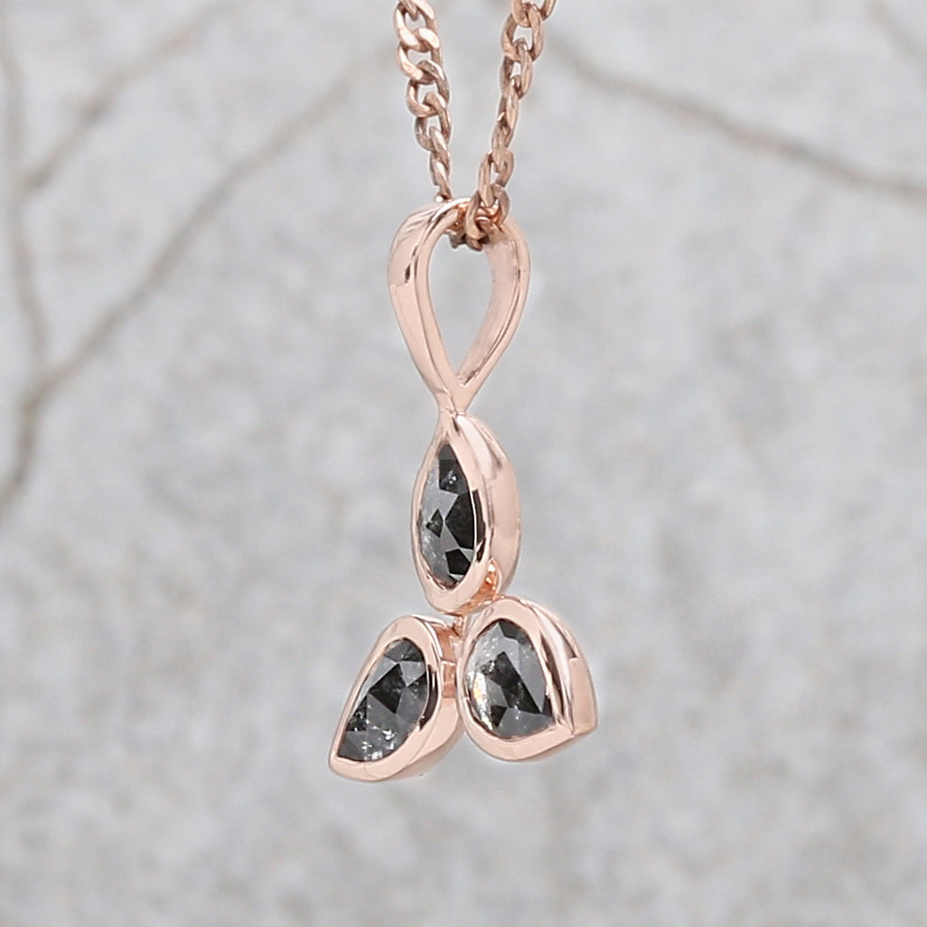 Pear Salt And Pepper Diamond Pendant, Unique Diamond Pendant, Salt And Pepper Diamond Pendant, No Chain Including Only Pendant, KDL1980