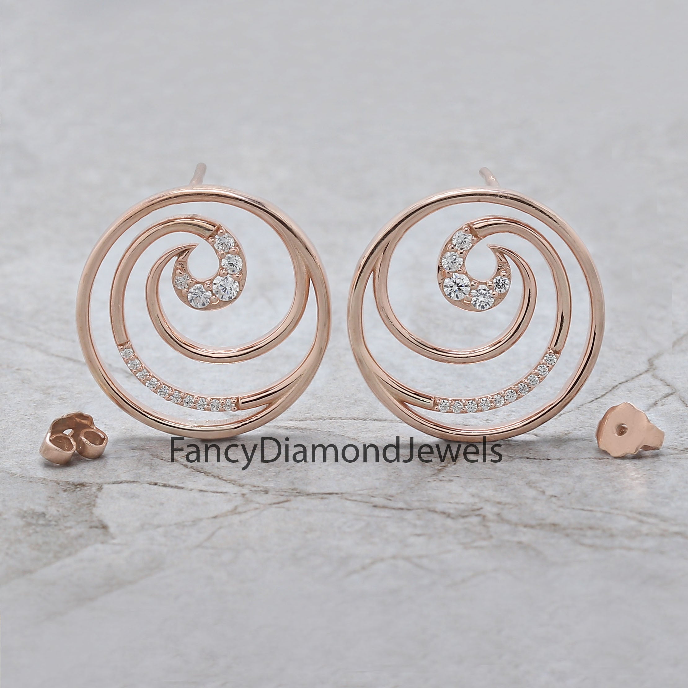 Round White Color Diamond Earring Engagement Wedding Gift Earring 14K Solid Rose White Yellow Gold Earring 0.35 CT KD990