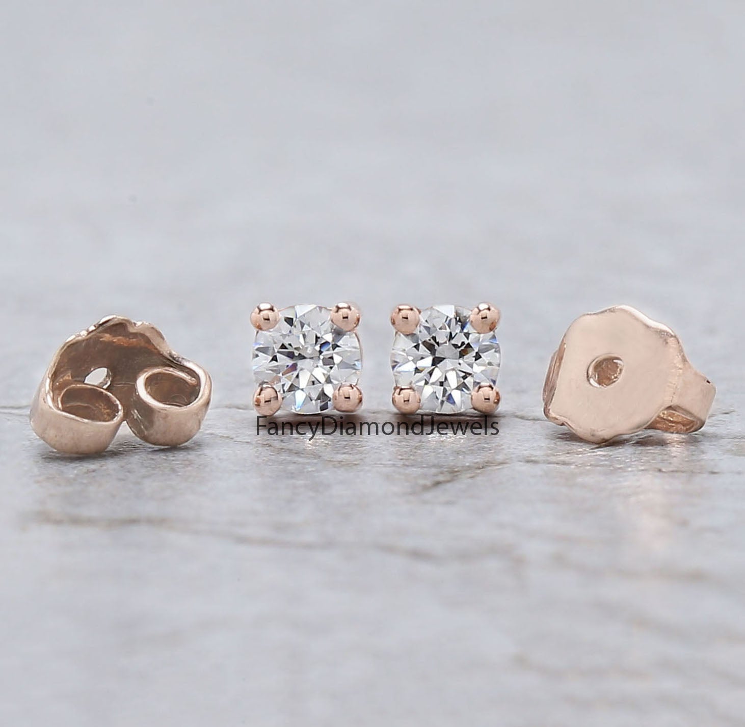 Round White Color Diamond Earring Engagement Wedding Gift Earring 14K Solid Rose White Yellow Gold Earring 0.34 CT KD999