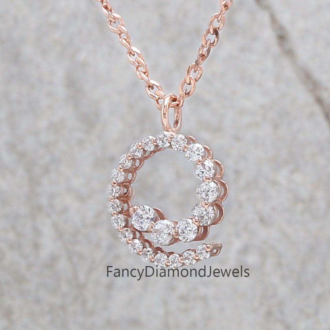 Round Brilliant Cut White Color Diamond Pendant Engagement Wedding Gift Pendant 14K Solid Rose White Yellow Gold Pendant 0.30 CT KD1005