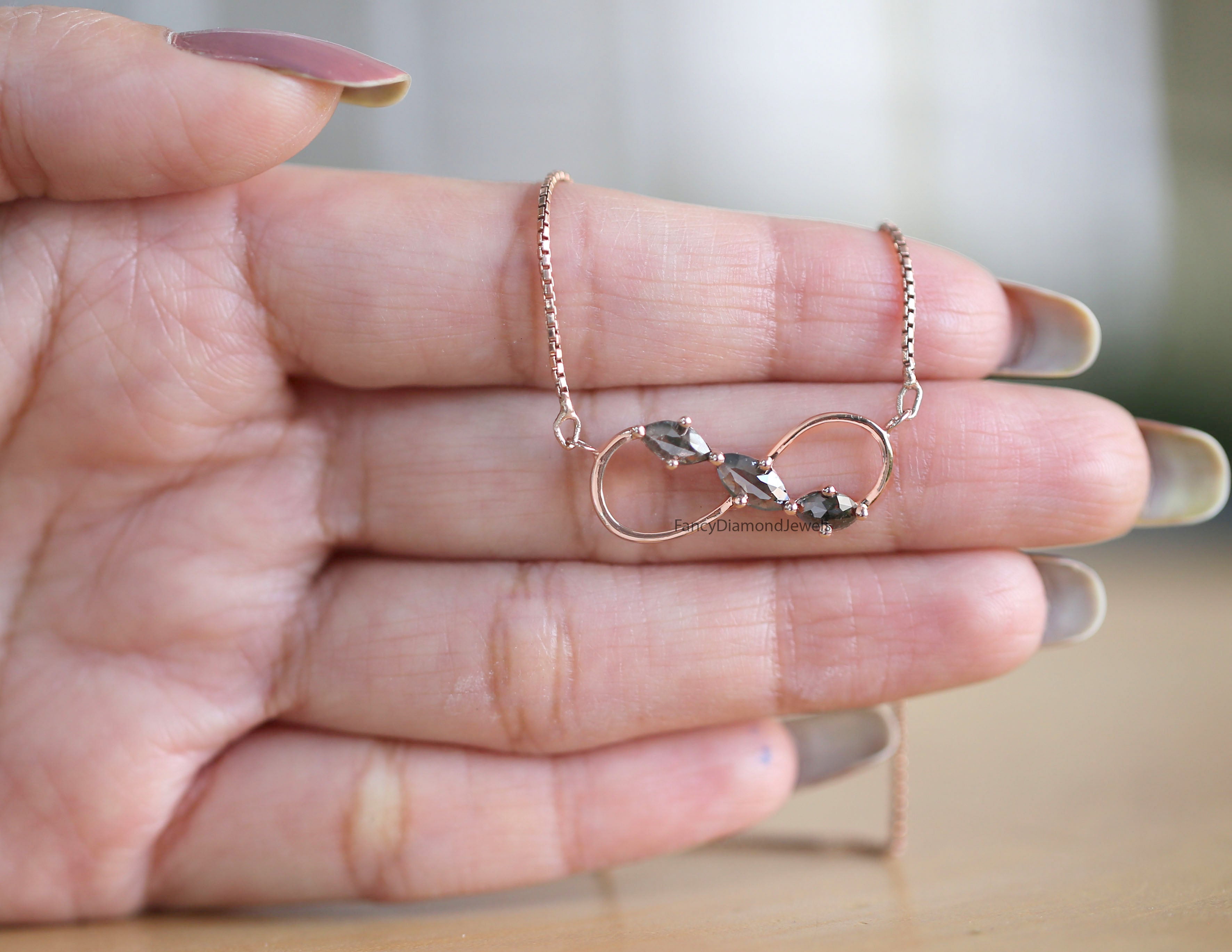 Marquise Salt And Pepper Diamond Pendant, Unique Diamond Pendant, Salt And Pepper Diamond Pendant, No Chain Including Only Pendant KDL014