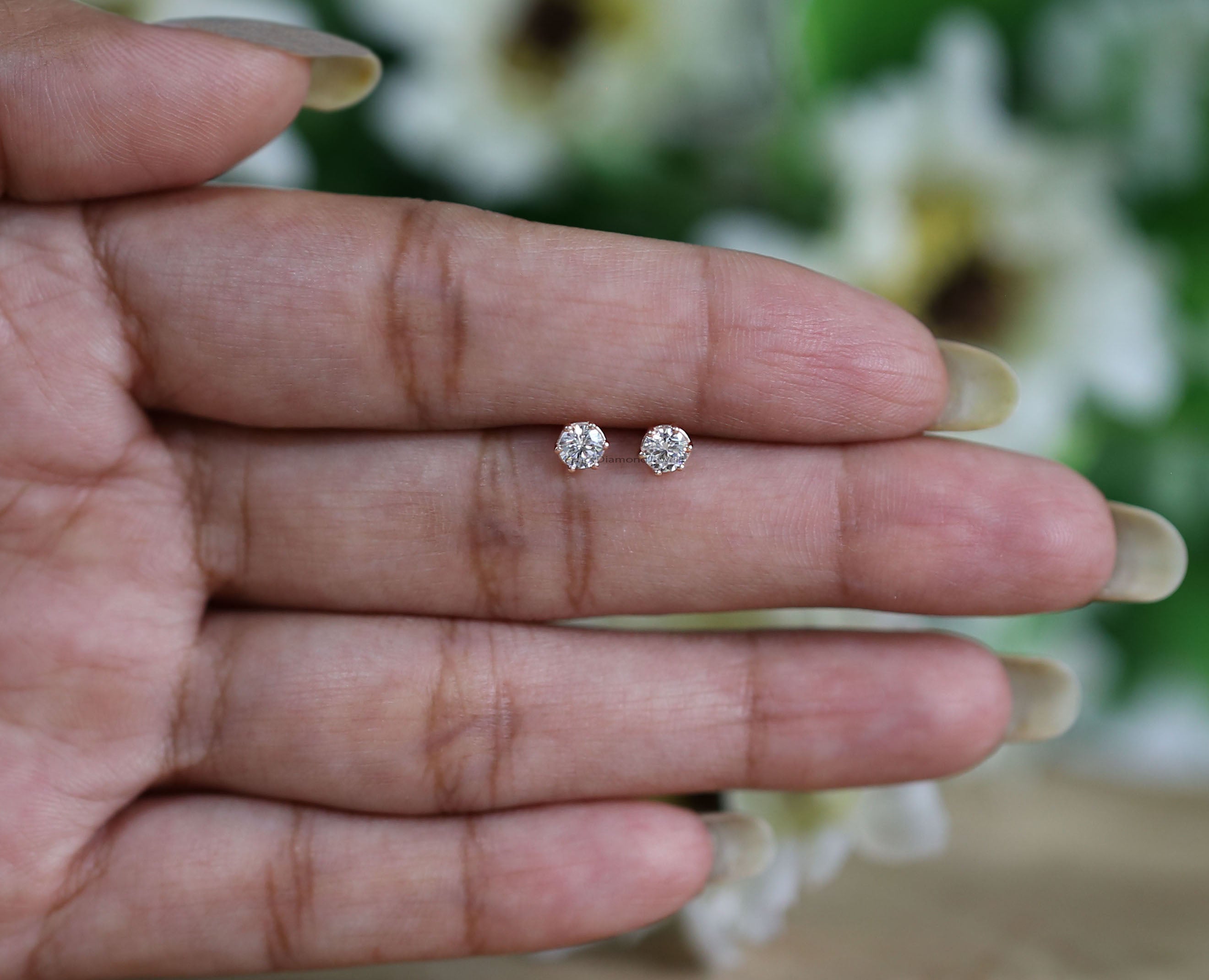 0.75 Ct Natural White Round Diamond Earring Round Brilliant Cut Earring Prong Earring Engagement Earring Earlobe Earring Gift For Her KD995