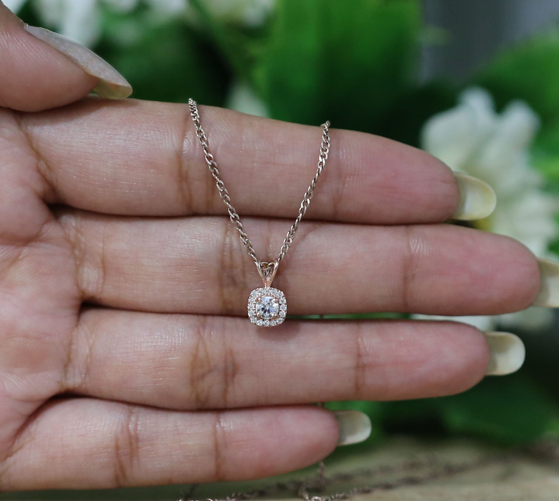 Round Brilliant Cut White Color Diamond Pendant Engagement Wedding Gift Pendant 14K Solid Rose White Yellow Gold Pendant 0.25 CT KD996