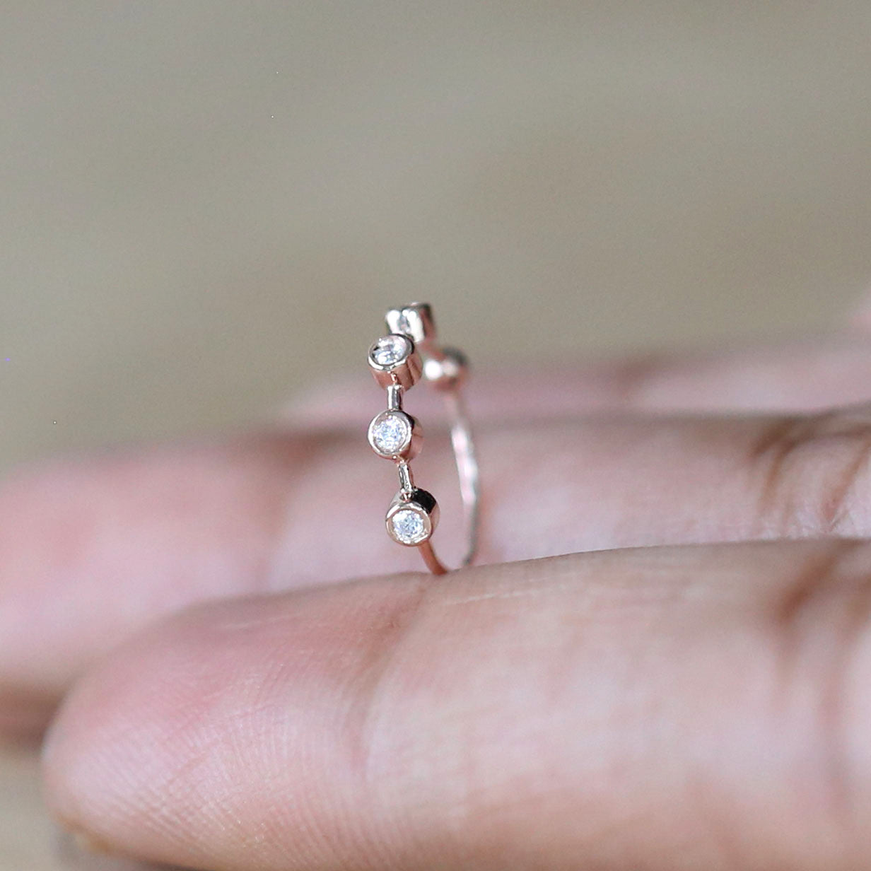 Natural White Round Diamond Nose Rings Engagement Wedding Gift Nose Ring 14K Solid Rose White Yellow Gold Nose Ring 0.03 CT KD980