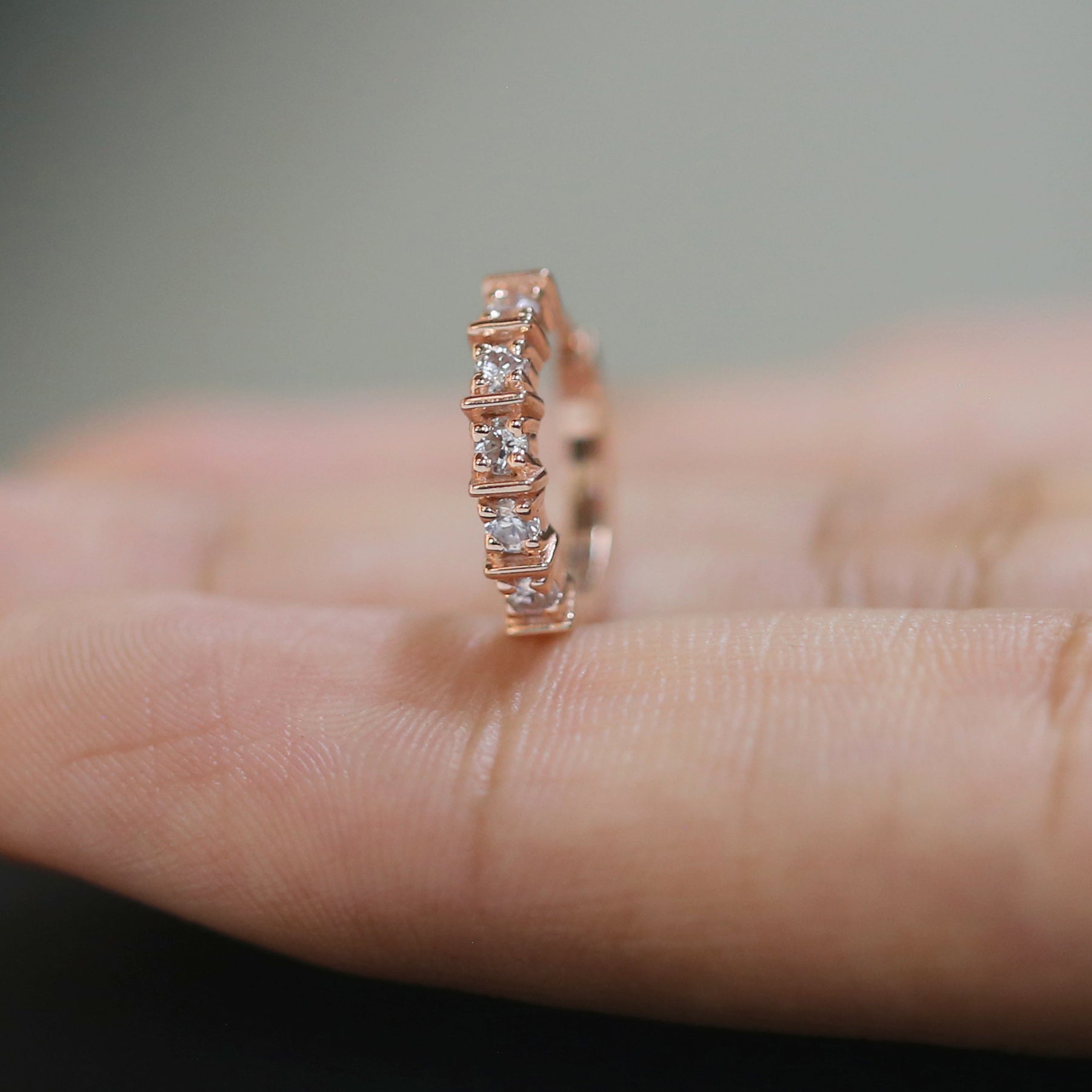 Natural White Round Diamond Nose Rings Engagement Wedding Gift Nose Ring 14K Solid Rose White Yellow Gold Nose Ring 0.16 CT KD964