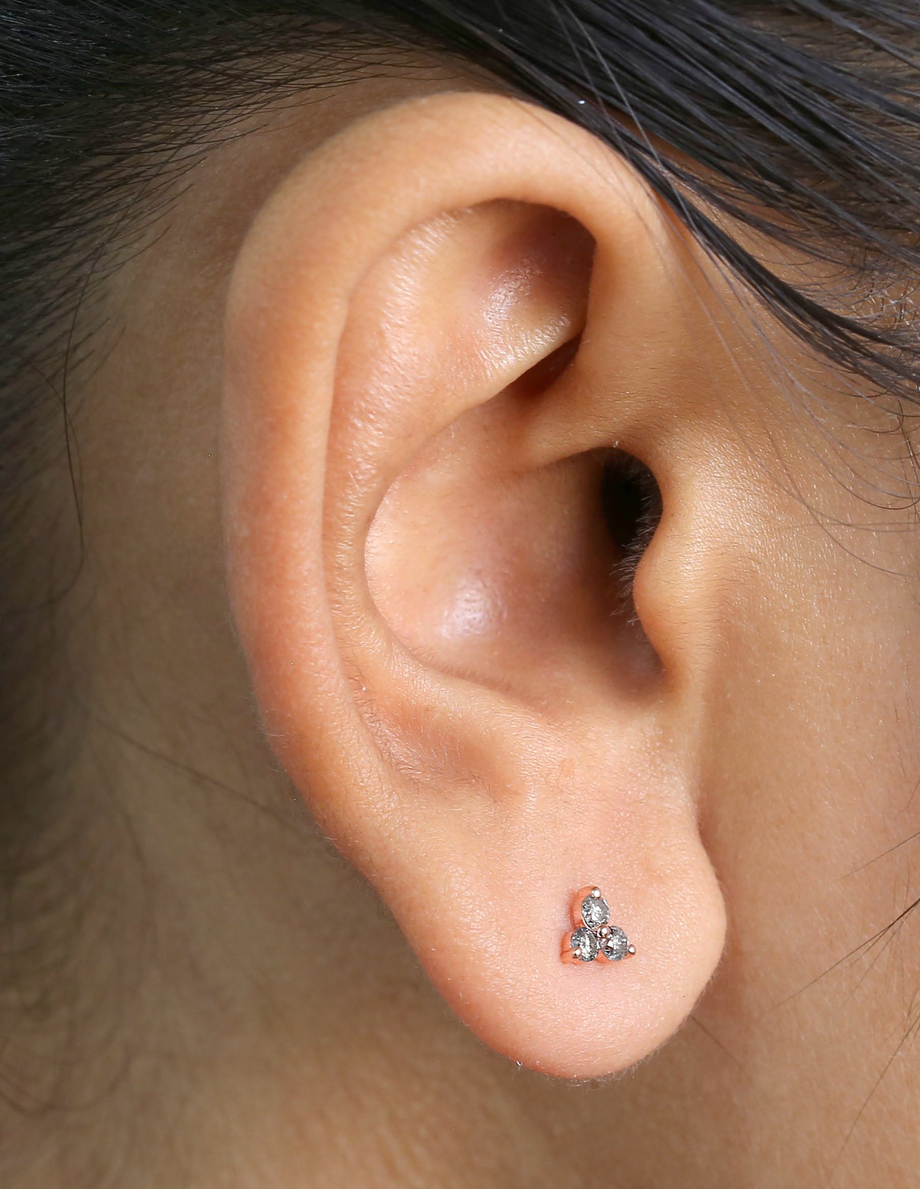 Round Salt And Pepper Diamond Earring Engagement Wedding Gift Earring 14K Solid Rose White Yellow Gold Earring 0.28 CT KD1025