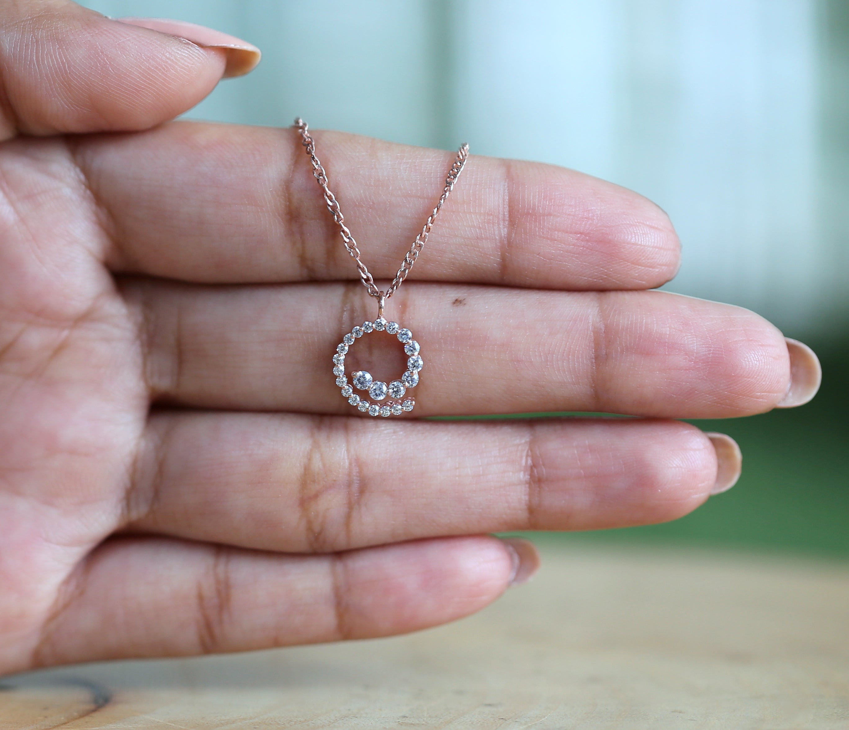 Round Brilliant Cut White Color Diamond Pendant Engagement Wedding Gift Pendant 14K Solid Rose White Yellow Gold Pendant 0.30 CT KD1005