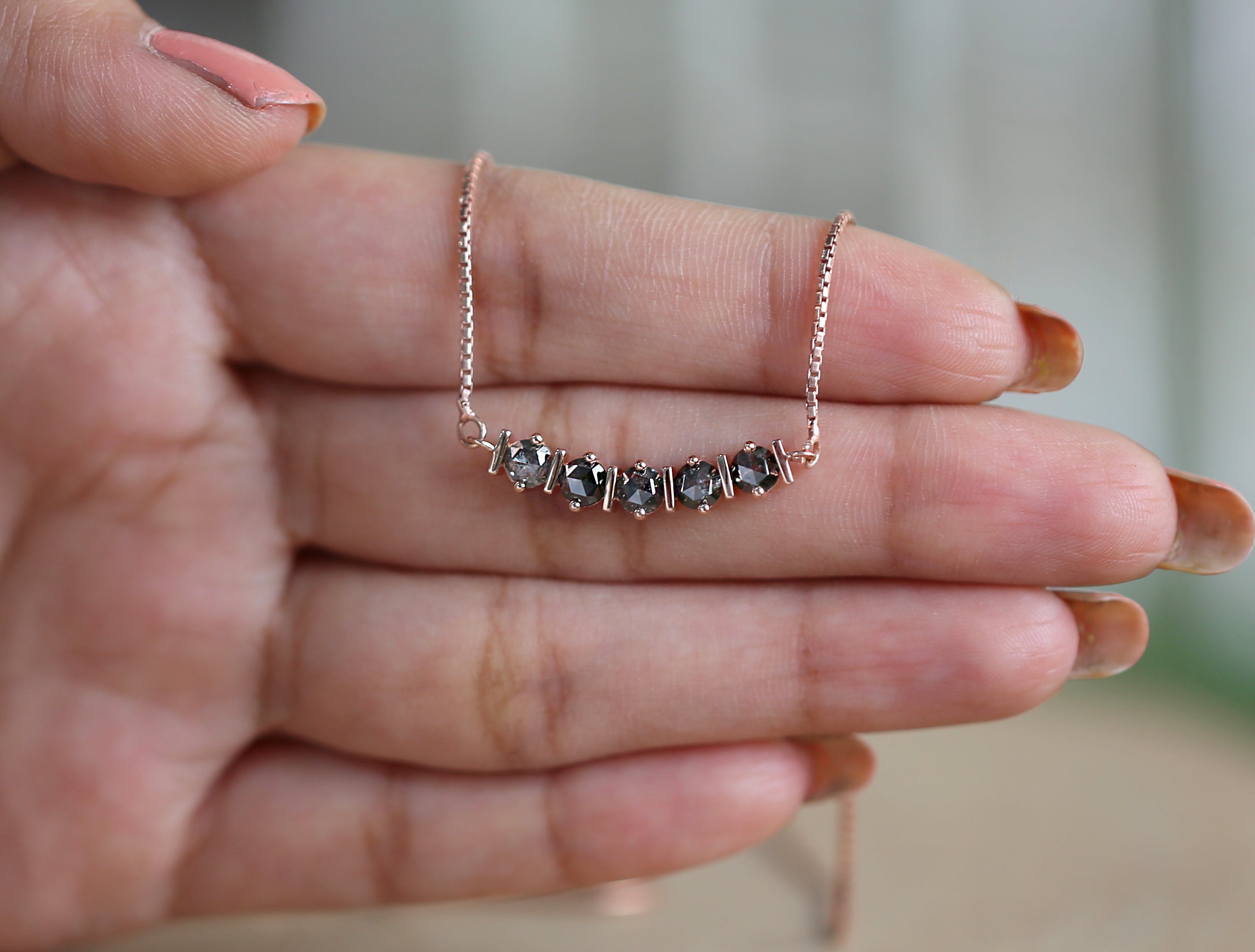 Round Rose Cut Salt And Pepper Diamond Pendant, Unique Diamond Pendant, Dangling Diamond Pendant, No Chain Including Only Pendant KDL7491