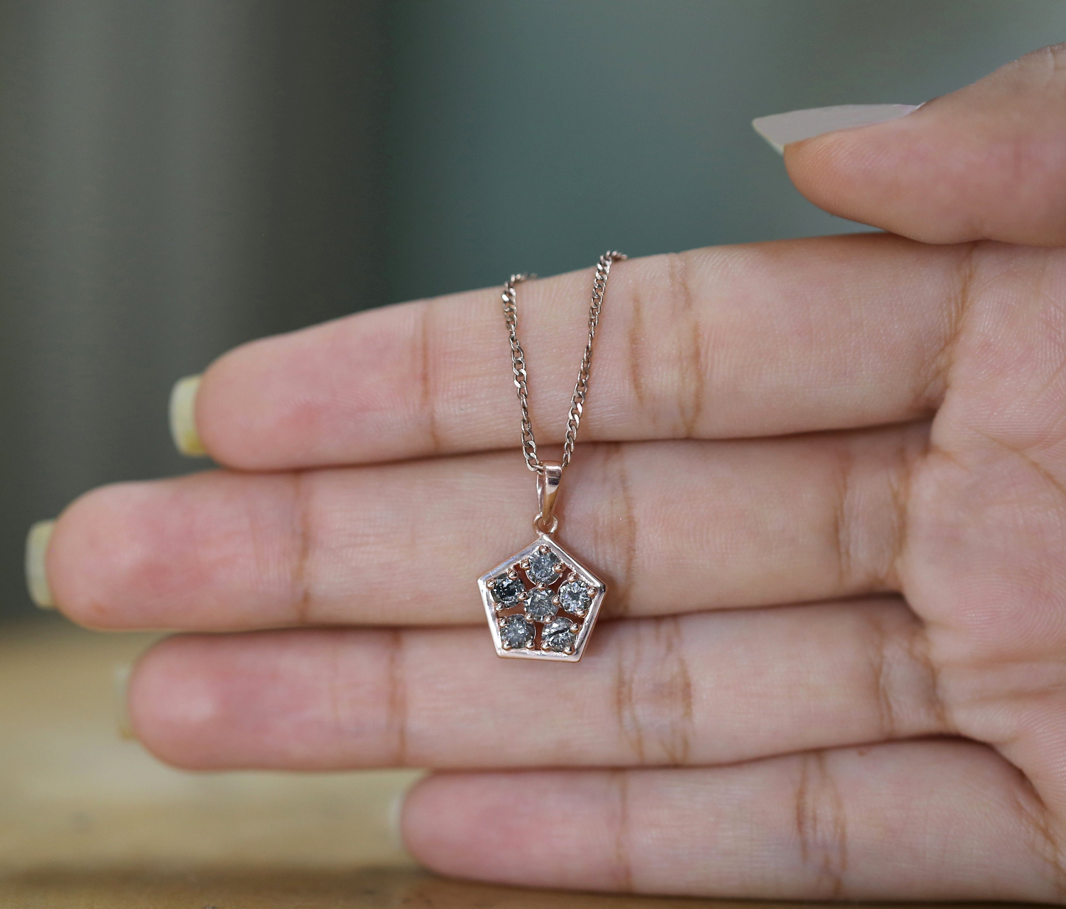 Round Brilliant Cut Salt And Pepper Diamond Pendant, Unique Diamond Pendant, Round Diamond Pendant, No Chain Including Only Pendant KDL1396