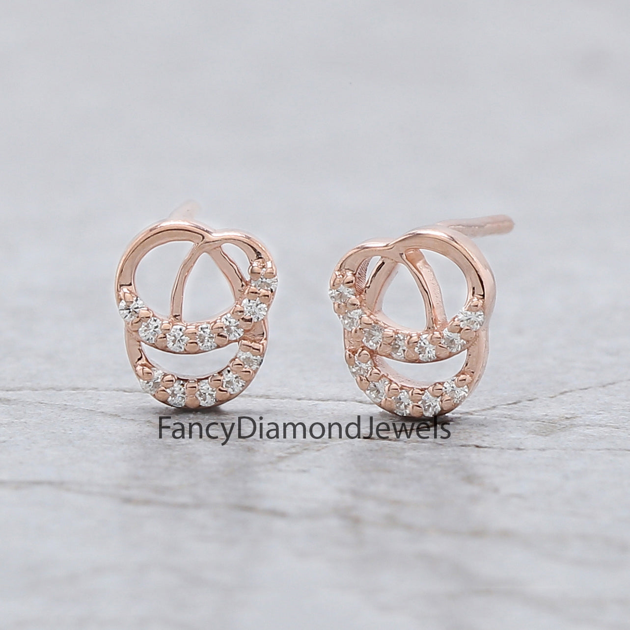 Round White Color Diamond Earring Engagement Wedding Gift Earring 14K Solid Rose White Yellow Gold Earring 0.12 CT KD991