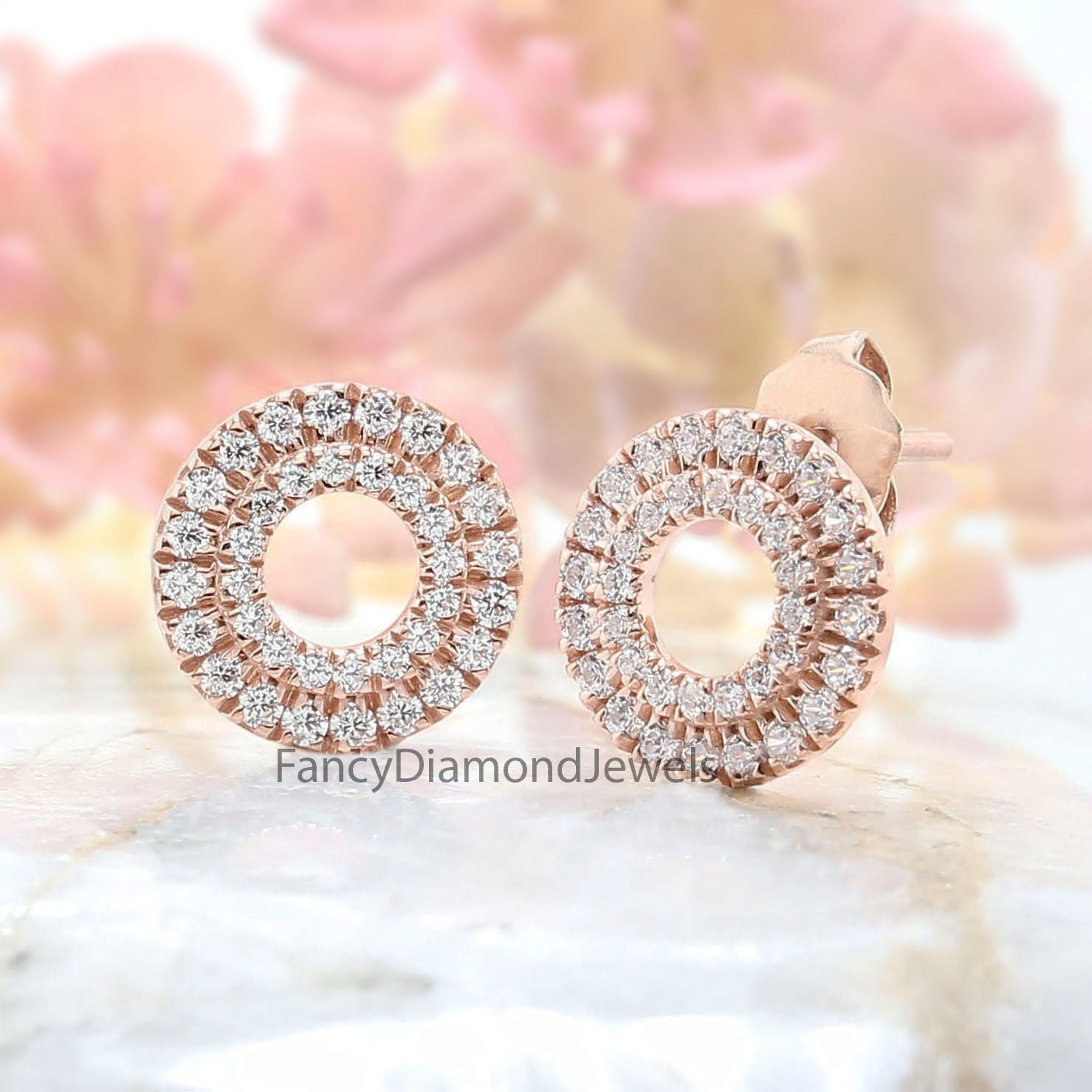 Round White Color Diamond Earring Engagement Wedding Gift Earring 14K Solid Rose White Yellow Gold Earring 0.57 CT KD975