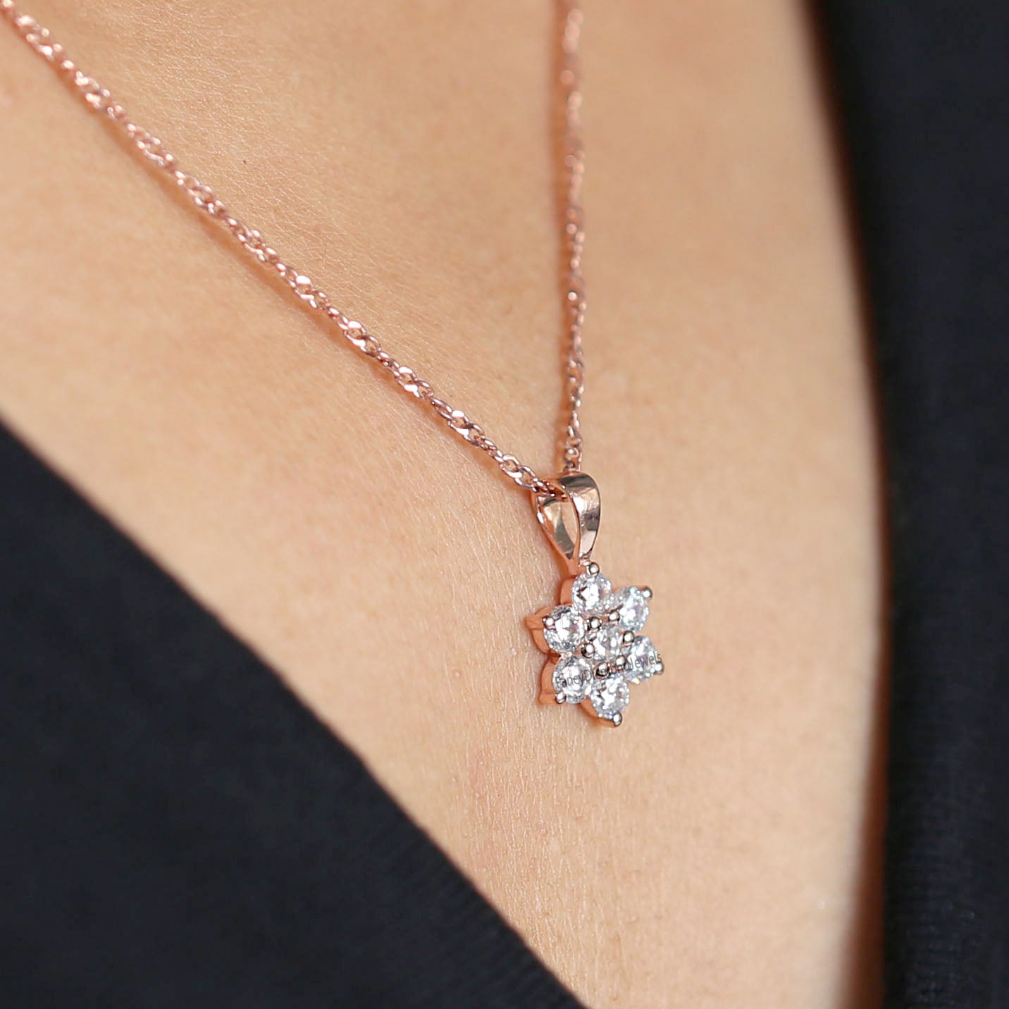Round Brilliant Cut White Color Diamond Pendant Engagement Wedding Gift Pendant 14K Solid Rose White Yellow Gold Pendant 0.74 CT KD997