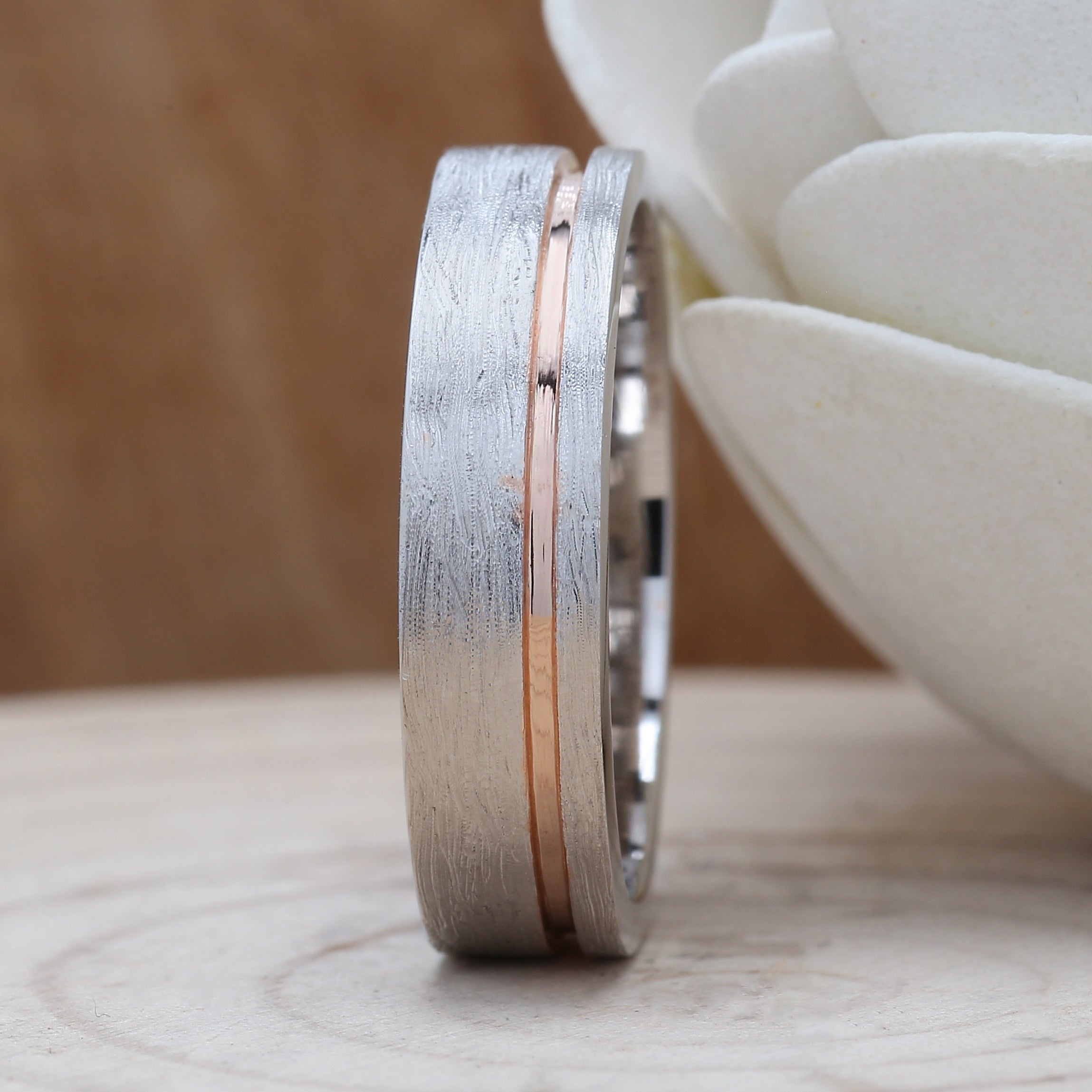 14K White Gold Band Ring Engagement Wedding Gift Band Ring KD878