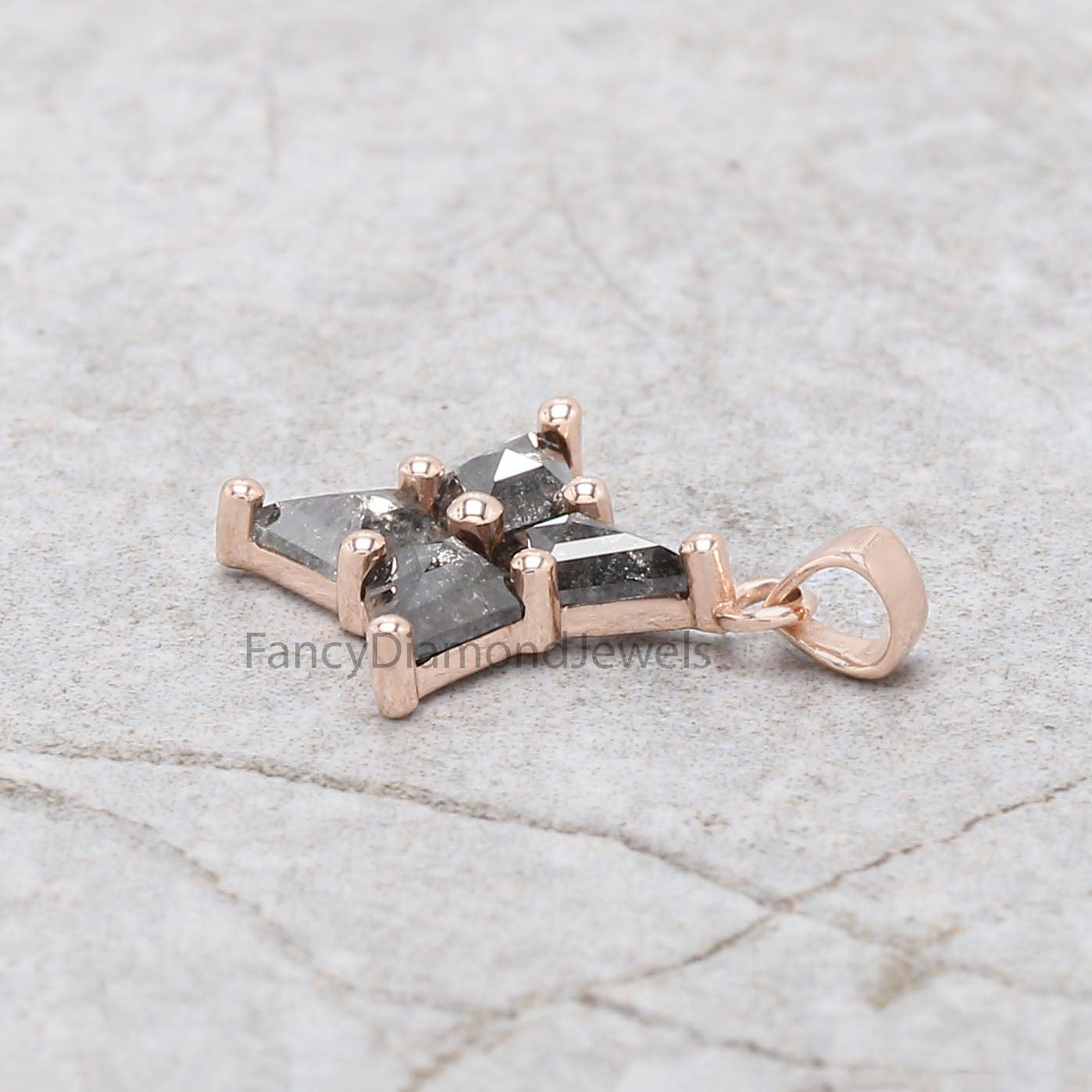 Kite Salt And Pepper Diamond Pendant, Kite Unique Diamond Pendant, Kite Dangling Diamond Pendant, No Chain Including Only Pendant, KD1094