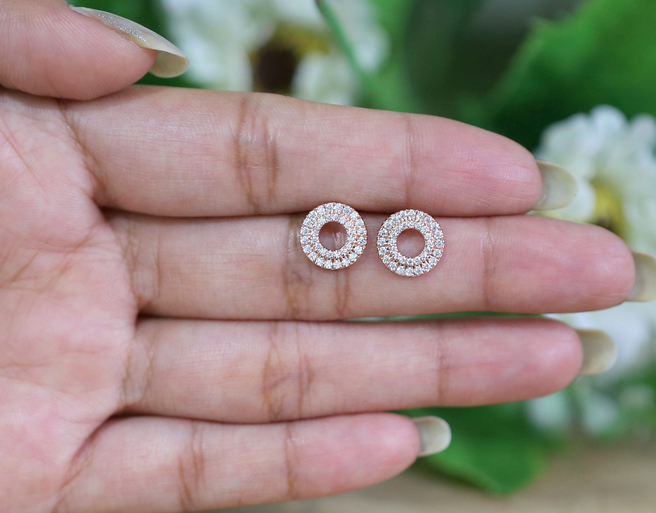 Round White Color Diamond Earring Engagement Wedding Gift Earring 14K Solid Rose White Yellow Gold Earring 0.57 CT KD975