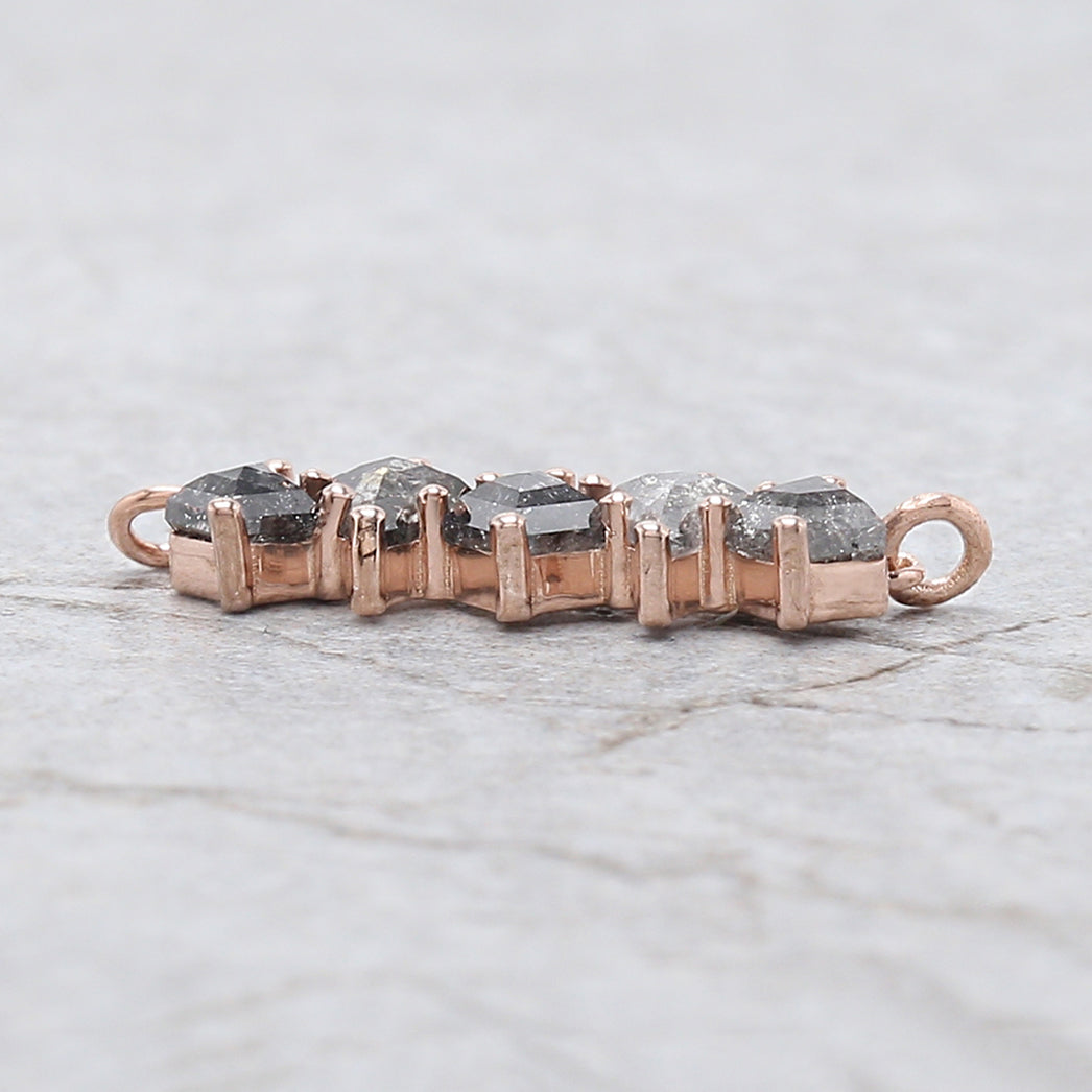 Kite Salt And Pepper Diamond Pendant Engagement Wedding Gift Pendant 14K Solid Rose White Yellow Gold Pendant 0.96 CT KD1218